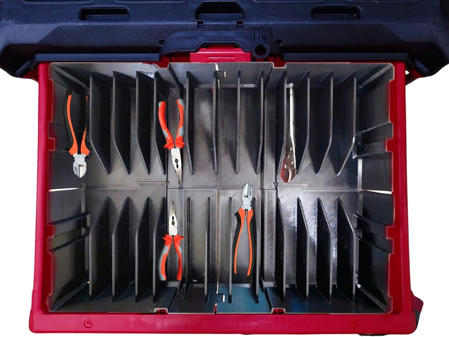 Pliers Organizer for Milwaukee 2 3 Drawer Packout – Insert Secure and Organized Storage for Wrenches, Sockets, Tools, Durable and Packout Compatible