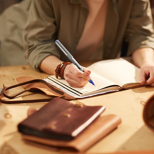 Miniatura 7 de EYEYE Bolígrafos negros de punta de aguja de 0.028 in, paquete de 12 bolígrafos de punta media de secado rápido, bolígrafos de tinta líquida,