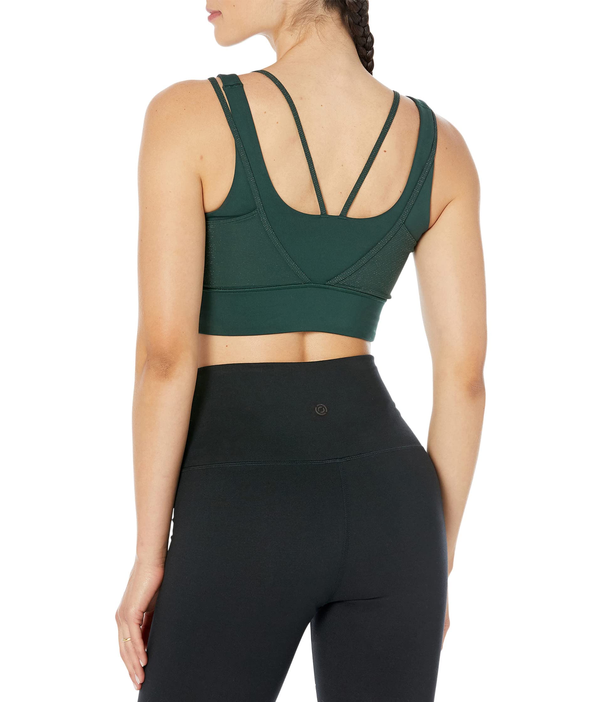 adidas Women's Powerimpact Training Medium Support Shiny Bra, Shadow Green, X-Small DD