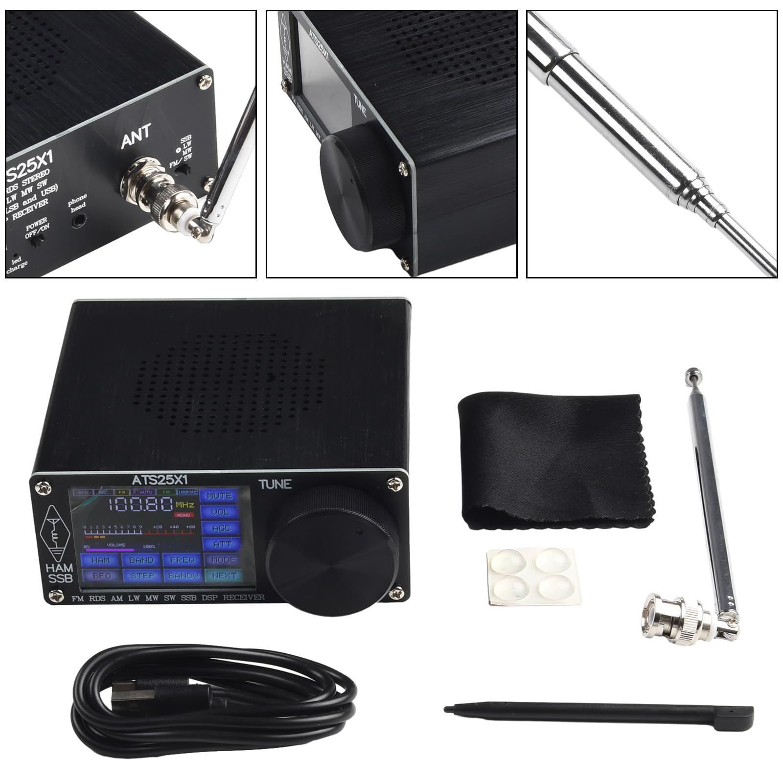 ATS 25 für X1 Si4732 Fullband-Radioempfänger, DSP-Funkempfänger mit 6.1 cm Touchscreen
