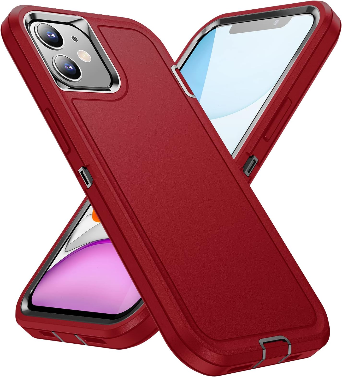 IDYStar iPhone 11 Case, iPhone 11 Case for Men, Hybrid Drop Test Heavy Duty Durable Shockproof Slim Fit Protective Phone Cover for iPhone 11 6.1 inch, Red/Black