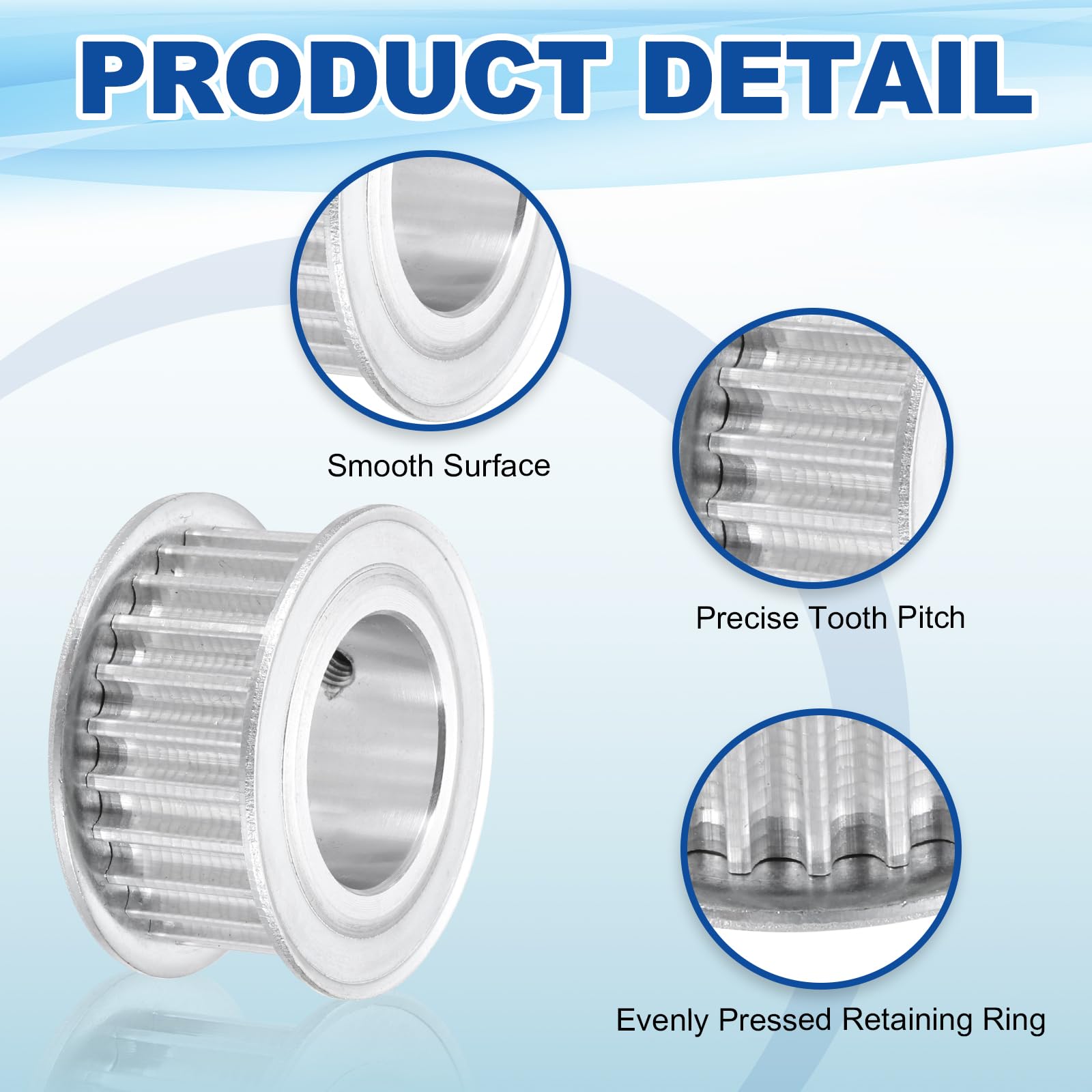 sourcing map Polea de correa de distribución 24 dientes 24 mm 15/16 pulgadas aleación de aluminio para impresoras 3D CNC