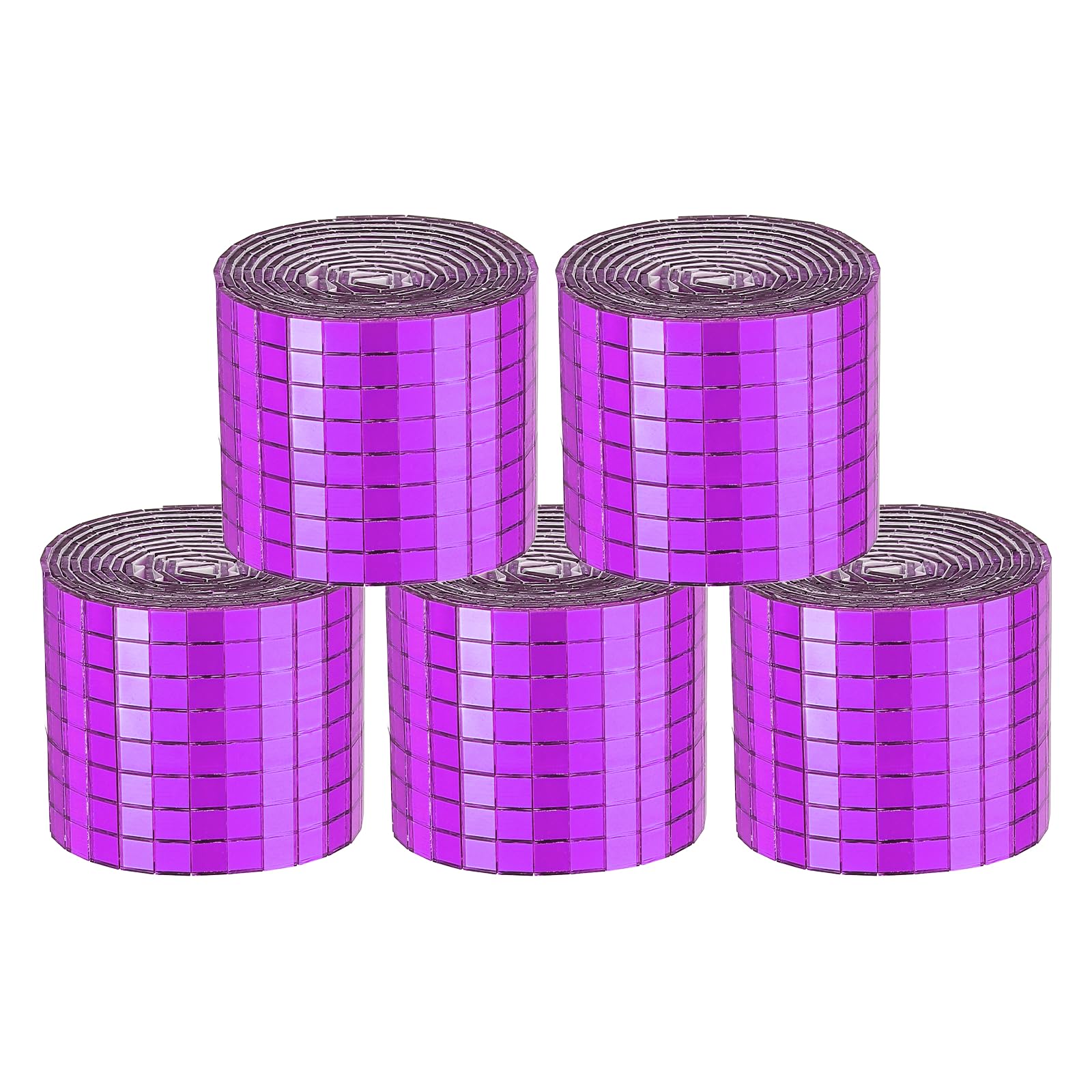 sourcing map 9600 Pcs Mirror Mosaic Tiles 5 x 5 mm Square Glass Self-Adhesive Disco Ball Mirror Tiles Sticker for DIY Craft Decoration Art Collage Card Making, Purple