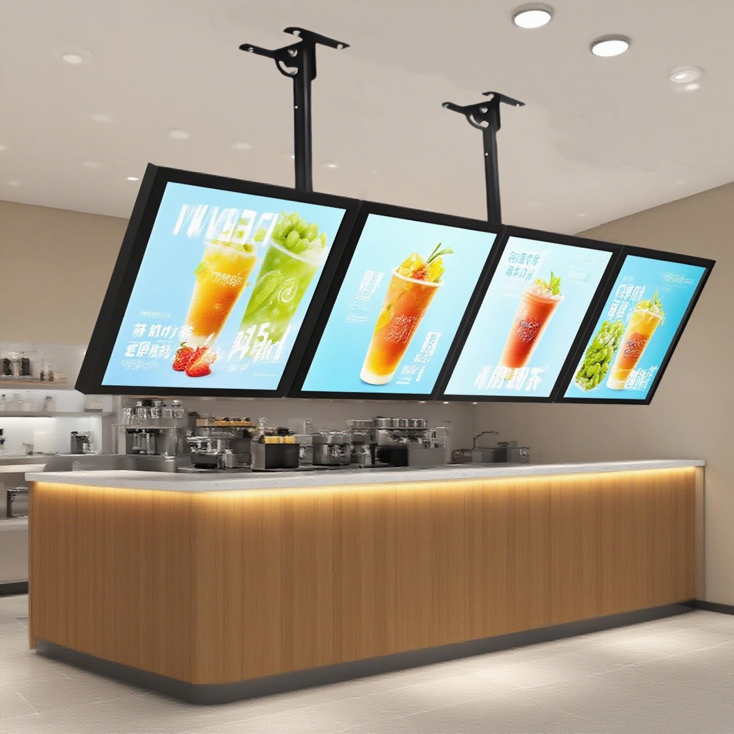 Marco De Póster LED, Tablero De Menú LED, Diseño Delgado De 1 Cm, Brazo Retráctil De 50-95 Cm, Ajustable De 0 a 90°, Montaje En Pared/Techo, para Restaurantes Vertical-1PCA4(22.5 * 30.4CM)
