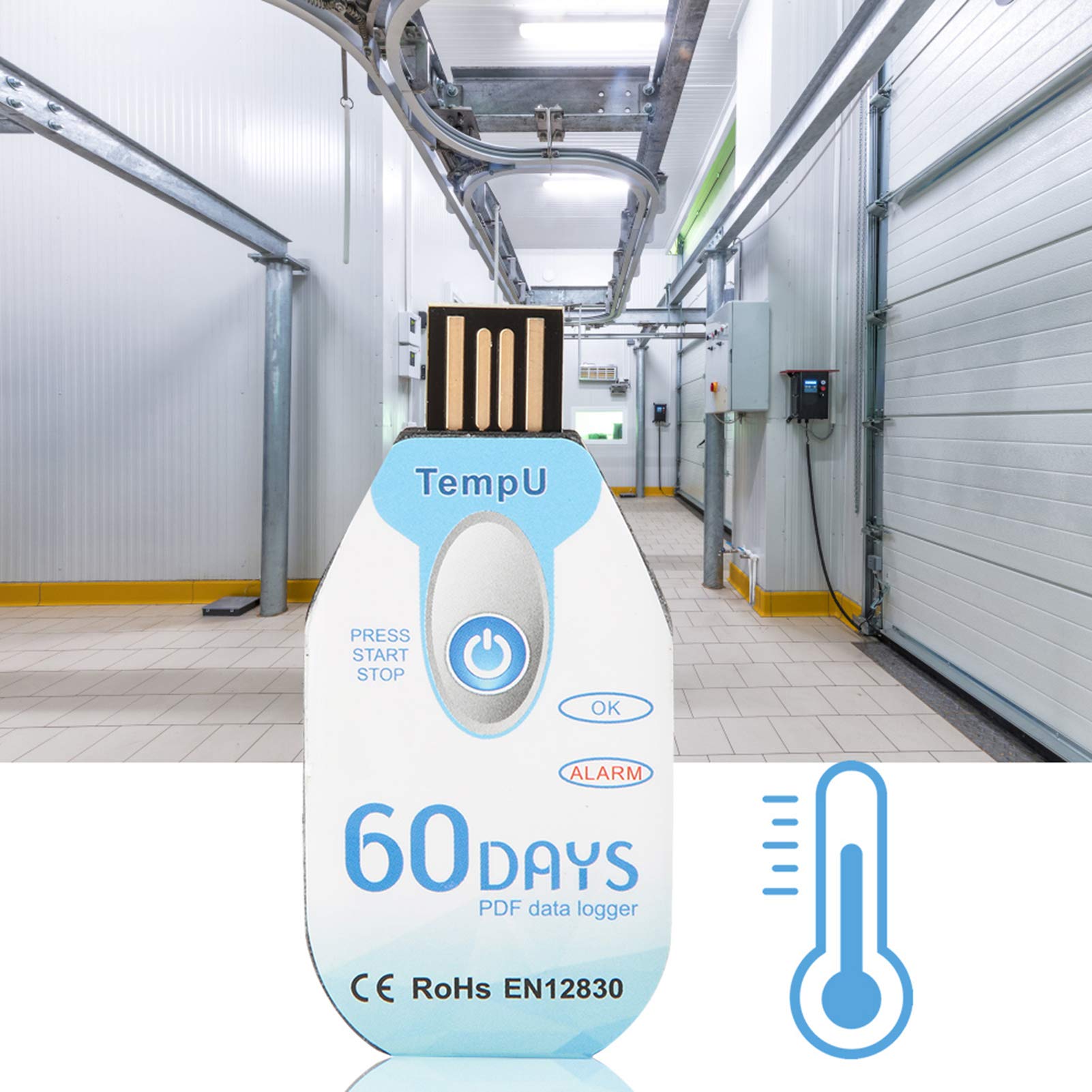 PDF USB Data Logger di Temperatura e Umidità con Indicazione LED 10000 Punti Ad Alta Precisione, per il Trasporto di Prodotti Alimentari, Medicinali e Chimici