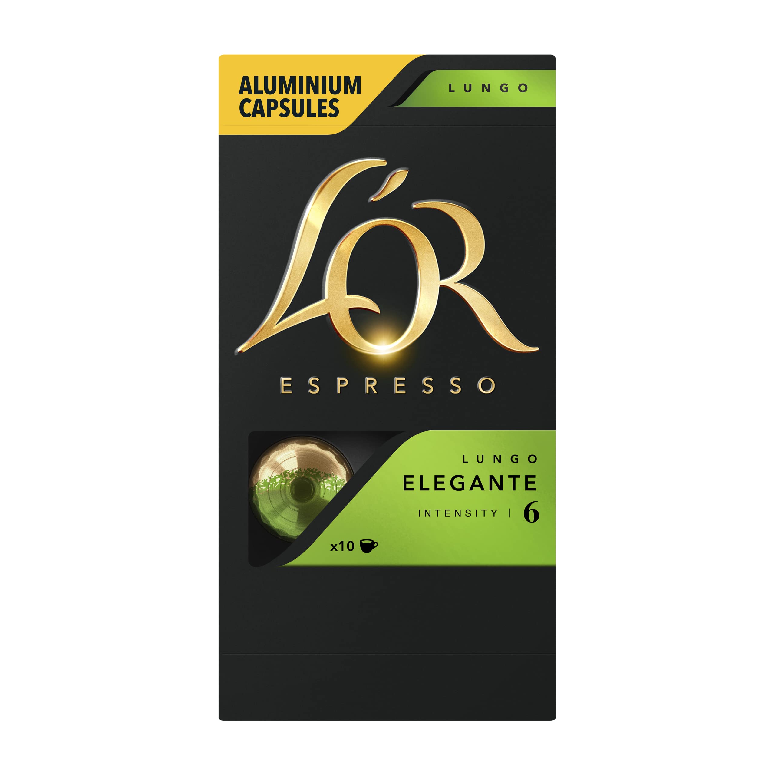 L'Or Espresso Lungo Elegante Cápsula de café 10 pieza(s) - Bolsitas y cápsulas de café (Cápsula de café, Café expreso, 10 tazas, 52 g, Caja, 10 pieza(s))