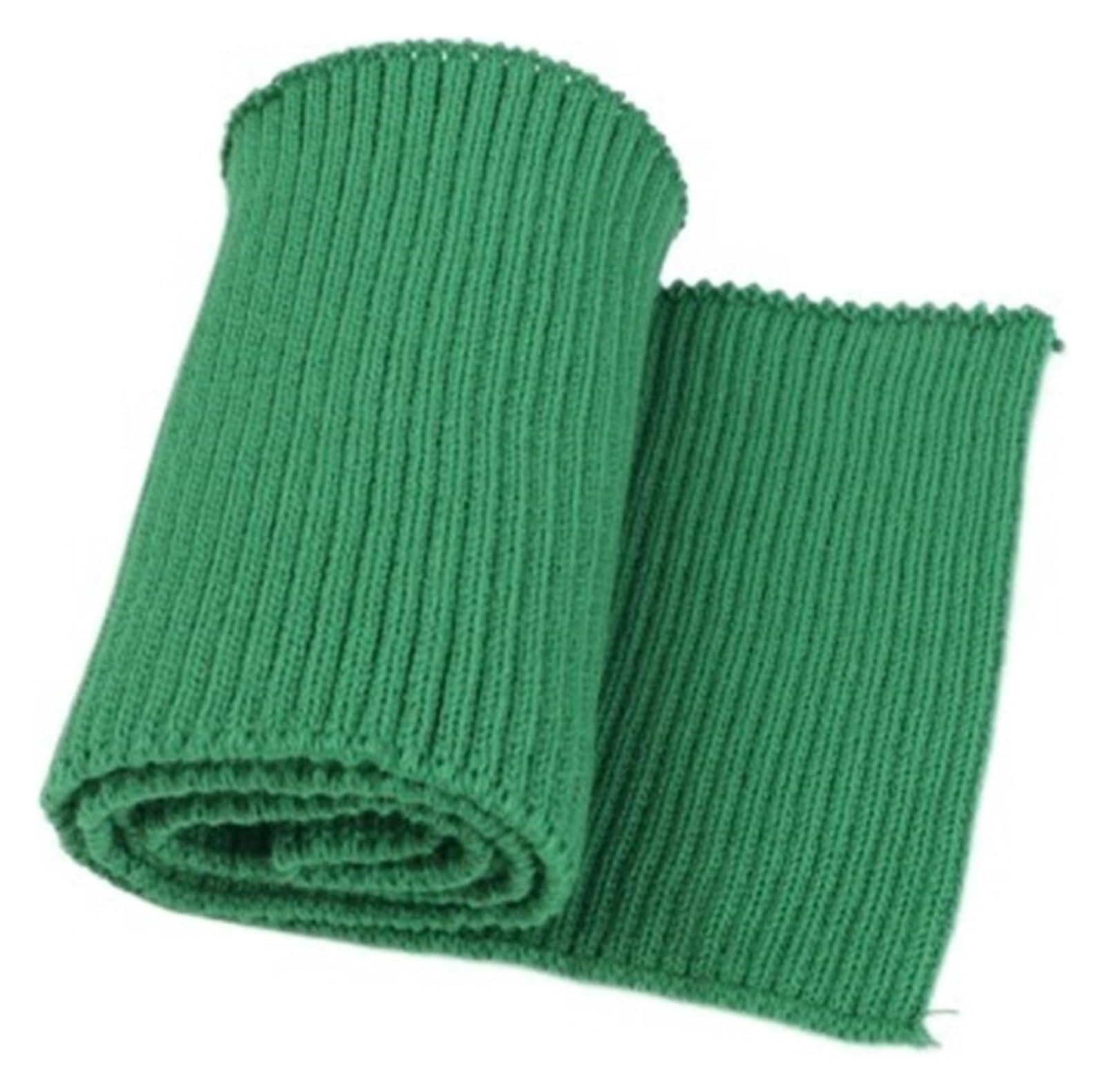 Rib Knit Cuff, Elastic Ribbed Cuffs Multicolor 12x85cm Thin Soft Knitted Wool Stretch Ribs(Green)