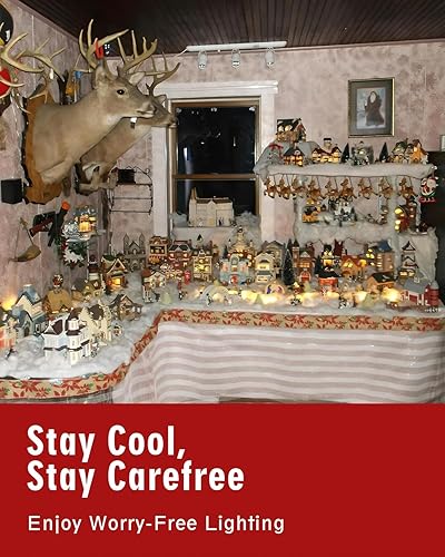 Miniatura 4 de Paquete de 6 bombillas de repuesto rojas C7 de 1 W, pequeñas bombillas LED rojas C7 de Navidad, base de candelabro E12, no regulable, bombilla roja