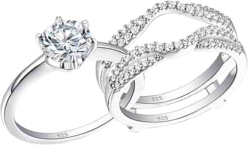 Amazon | Wuziwen 結婚指輪 女性用 ソリティアリング