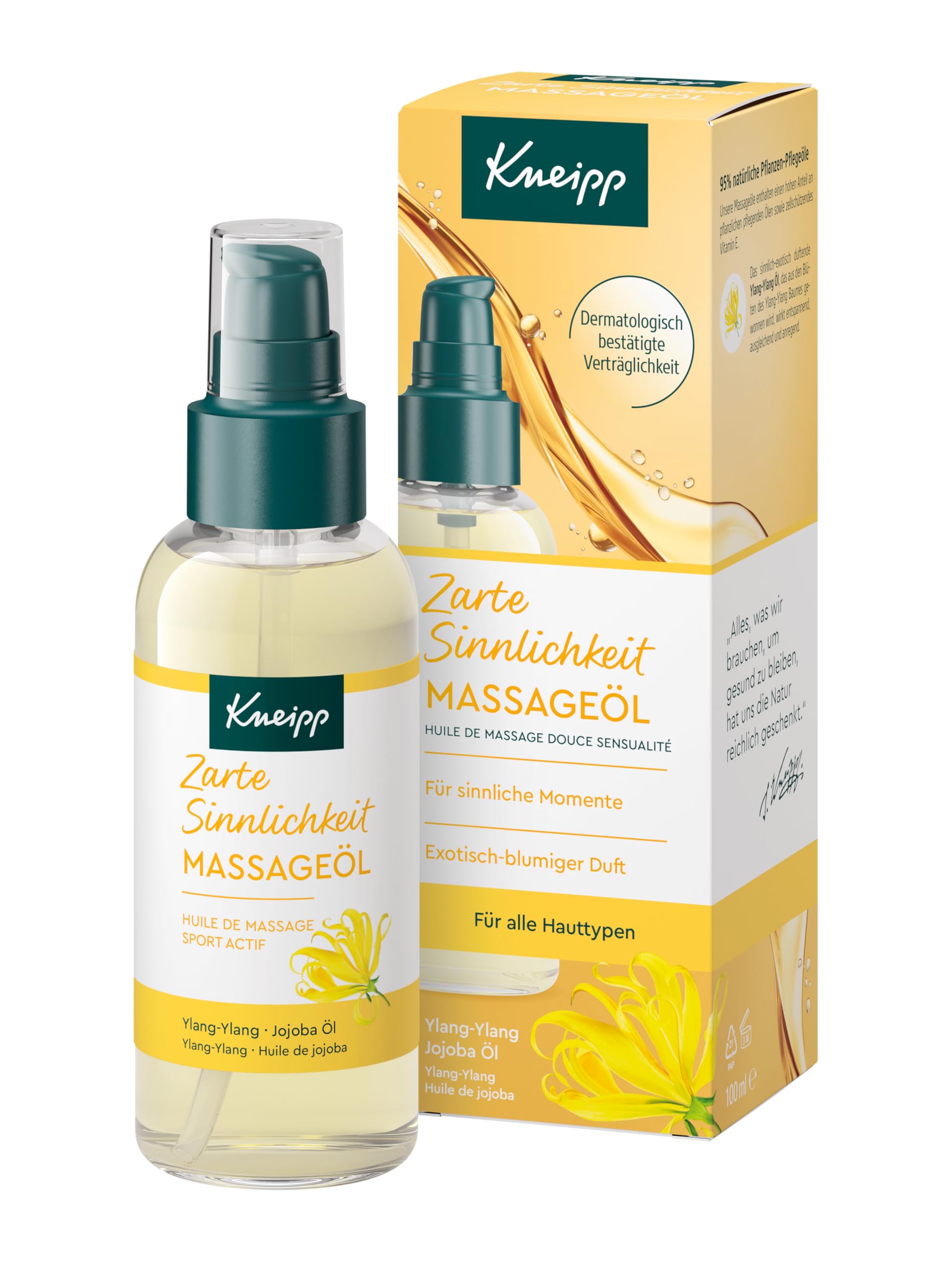 Kneipp Massageöl Sport Aktiv - mit Arnikaextrakten - wärmende & reaktivierende Pflege - 100ml