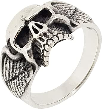 715TuQXkwgL. AC SY445 SX342 QL70 ML2 2025 Treasure Bay Anillo de plata de ley 925 pulida con calavera de motociclista