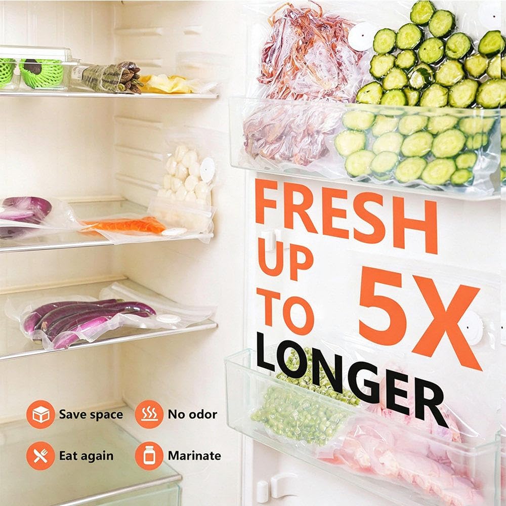 Handstaubsauger,Tragbares wiederaufladbares Vakuumiergerät für Lebensmittel mit 30 wiederverwendbaren Vakuumbeuteln,Starke Saugkraft für Lebensmittelaufbewahrung,Mini Food Saver 5X Fresh für