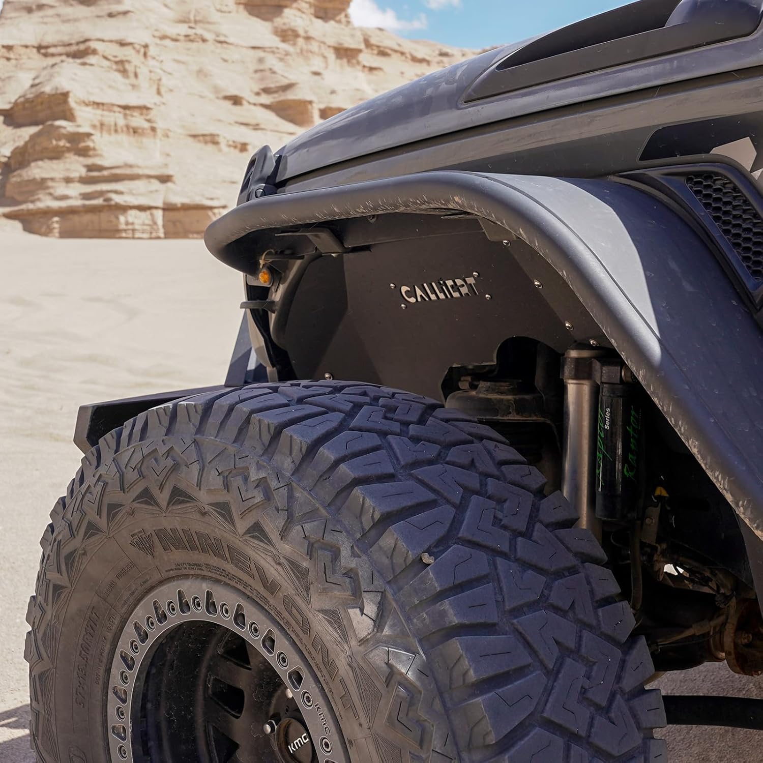 CALLIERT ALuminum Front Inner Fender Liners Compatible with 2020-2025 Jeep Gladiator JT ＆ 2018-2025 Wrangler JL (Exclude Rubicon 3.6L Engine), Bolt-on Style Fender Flares Splash Mud Guards, 2 PCS