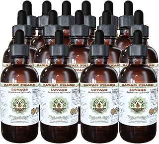Lovage Alcohol-Free Liquid Extract, Lovage (Levisticum Officinale) Root Glycerite Hawaii Pharm Natural Herbal Supplement 15x4 oz