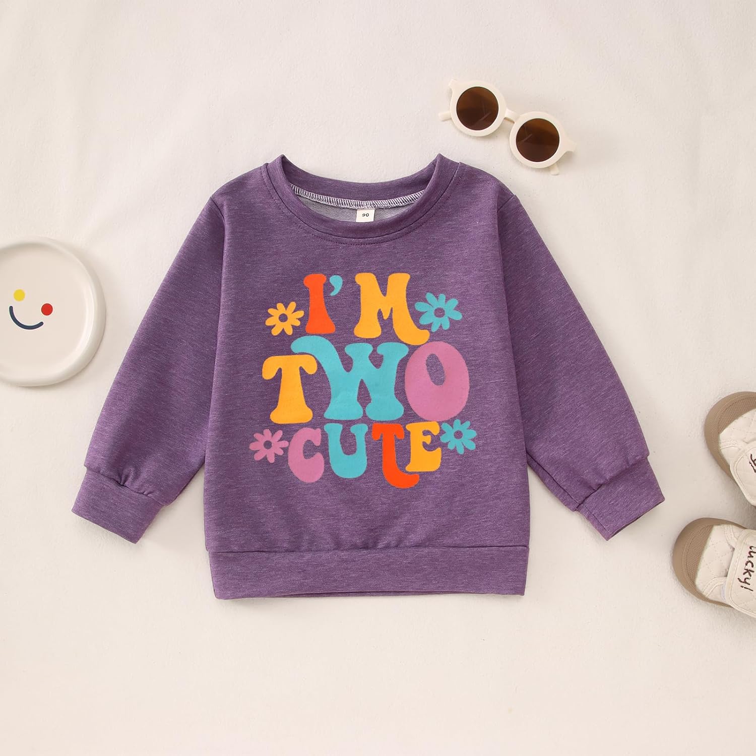 I'm Two Cute Sweatshirt for Girls 2nd Birthday Outfit for Toddler Girl 2 Year Old Birthday Party Long Sleeve Shirts - Image 4