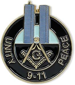 Amazon.com: Square & Compass Twin Towers 9-11 Unity Peace Masonic Lapel ...