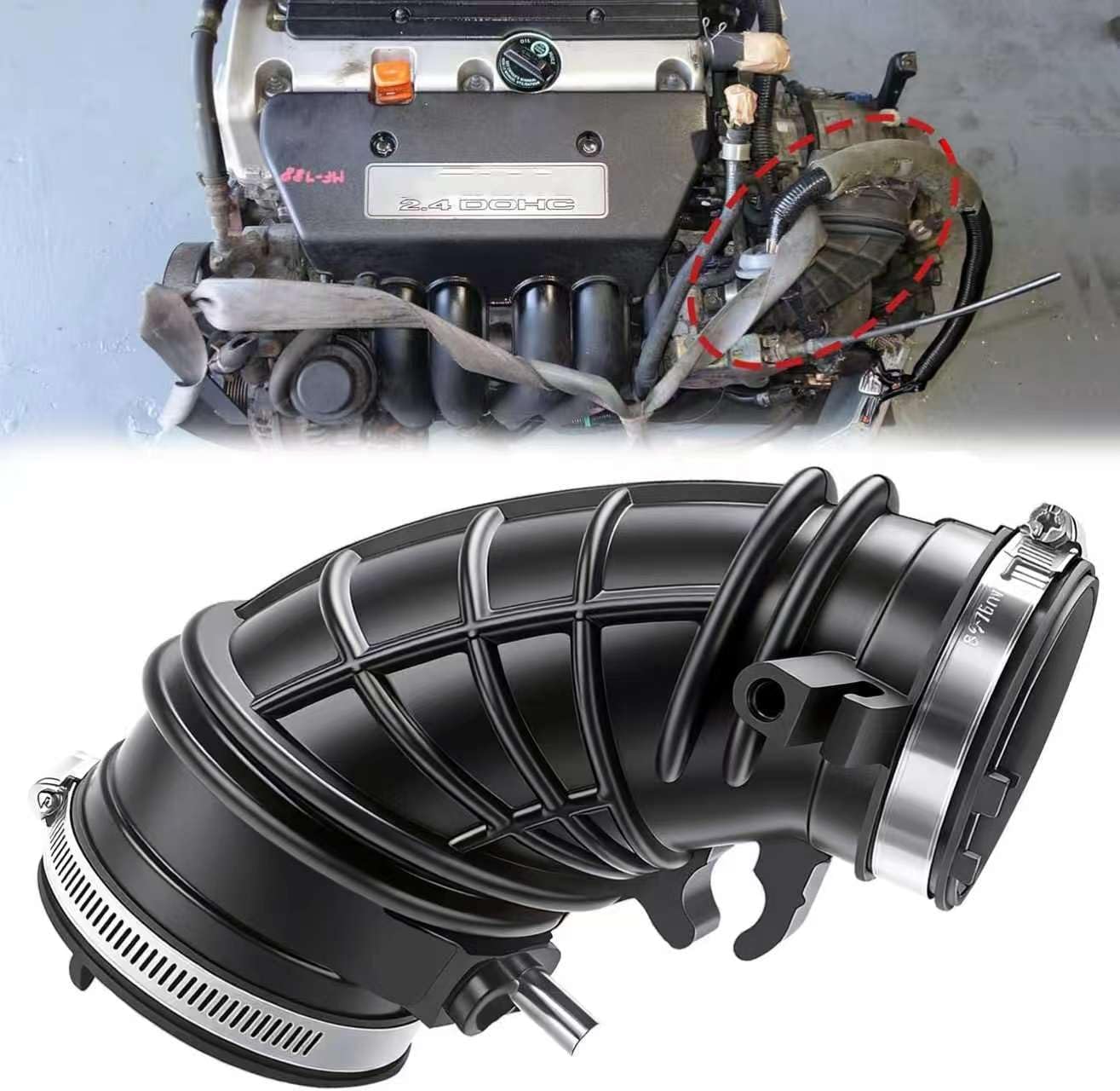 Engine Air Intake Hose, Air Intake Duct Tube Boot Compatible With Honda Acura Vehicle CR-V 2.4L 2002-2004, RSX 2.0L 2002-2006 Replace# 17228-PNE-G00 17228PNEG00 696-031 HS0014