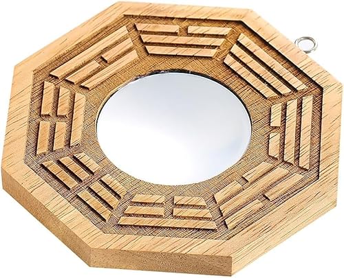 SiyphuNing 6" Wooden Chinese Dent concave Bagua Mirror Blessing House Protection Feng Shui raditional Feng Shui concave, Bagua Mirror for Protection Against Harmful Special