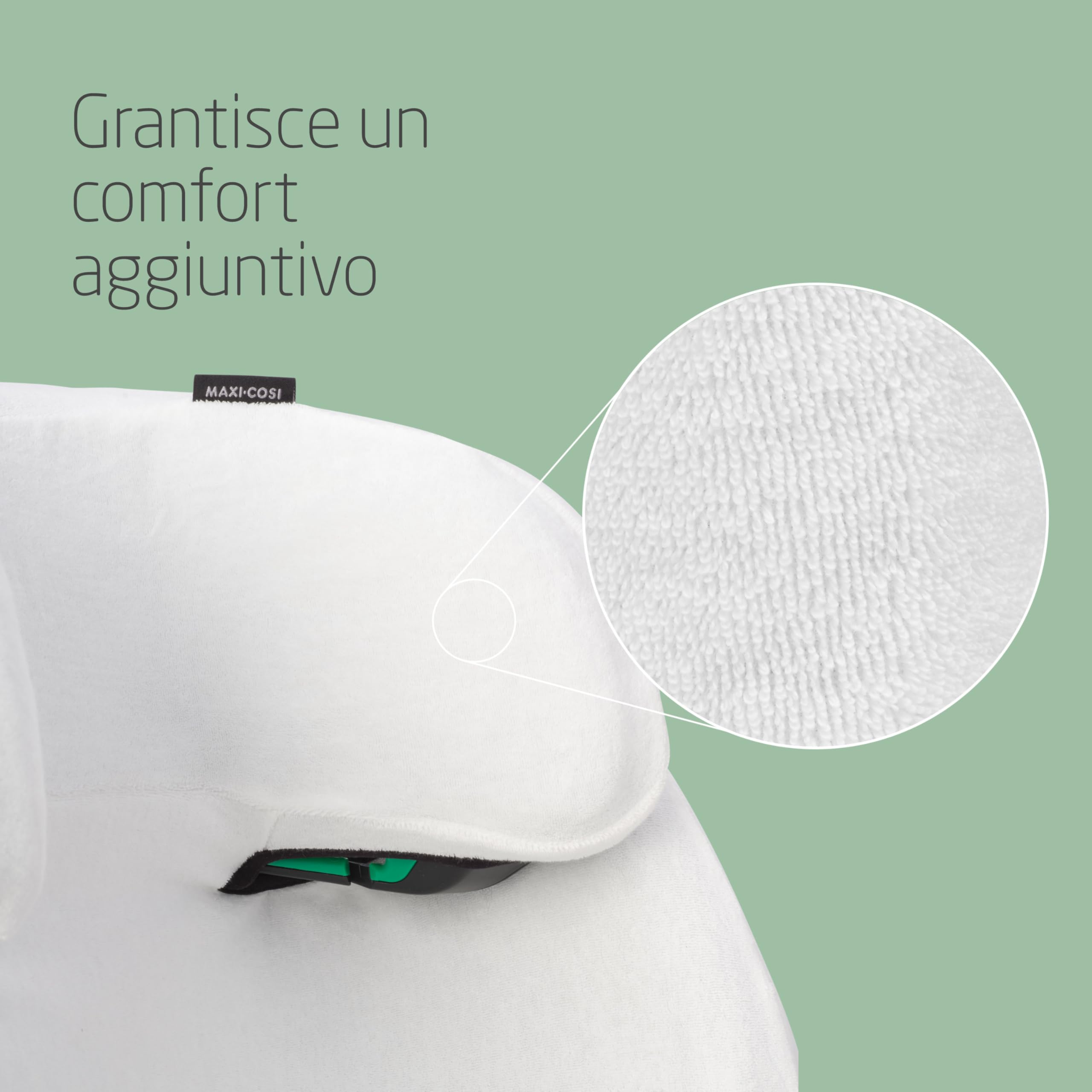 Maxi-Cosi Rivestimento Seggiolino Auto in Cotone Organico per RodiFix M i-Size/RodiFix R i-Size, Copri Seggiolino per Bambini, Morbido e Traspirante, Lavabile in Lavatrice, Natural White