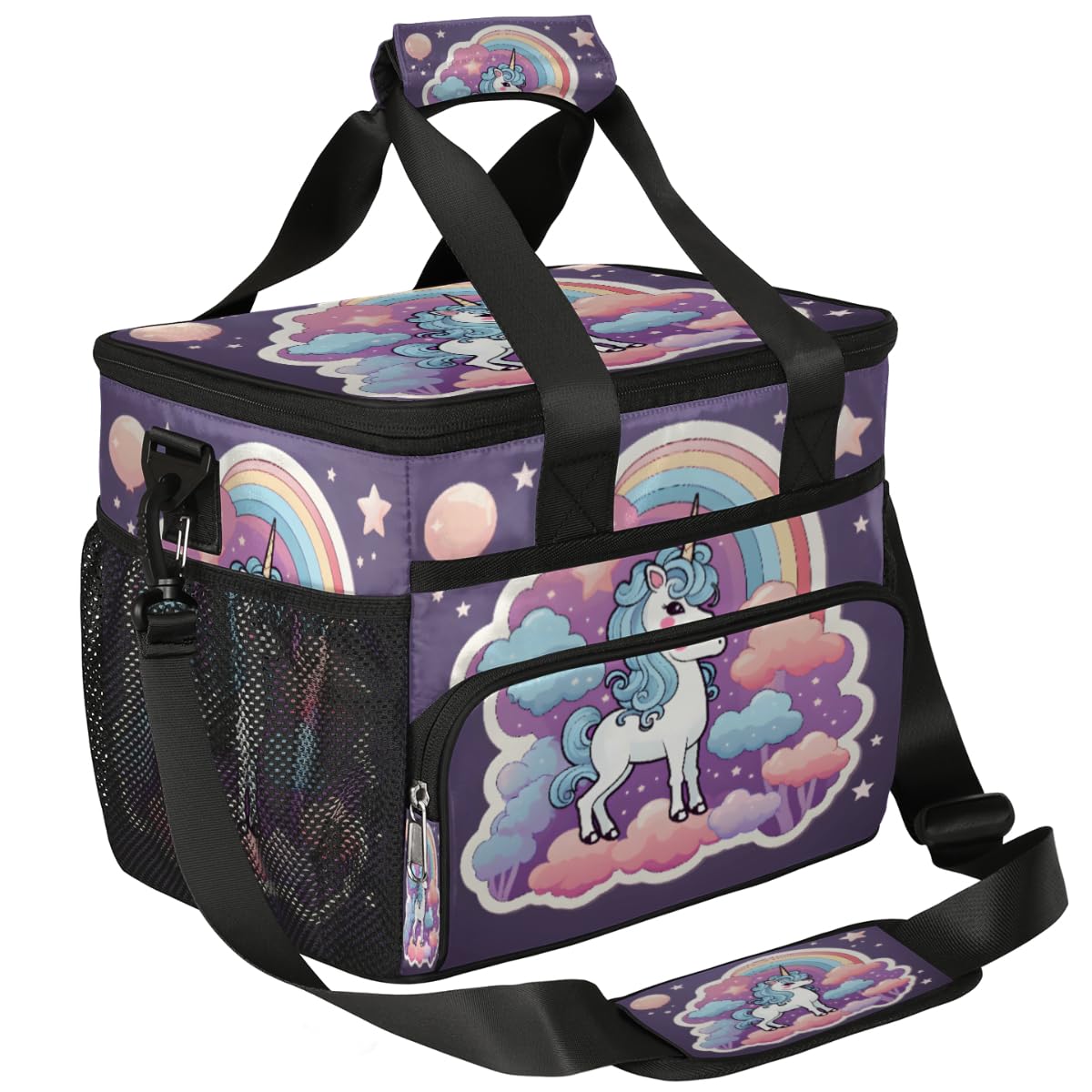 Animal Unicorn Insulated Picnic Backpack Lunch Box for Women Men Picnic Basket Tote Lunch Bag Picnic Bag Portable Lunch Bags for Picnic, Beach, Work, Trip,Office, Camp Unicorn Cloud