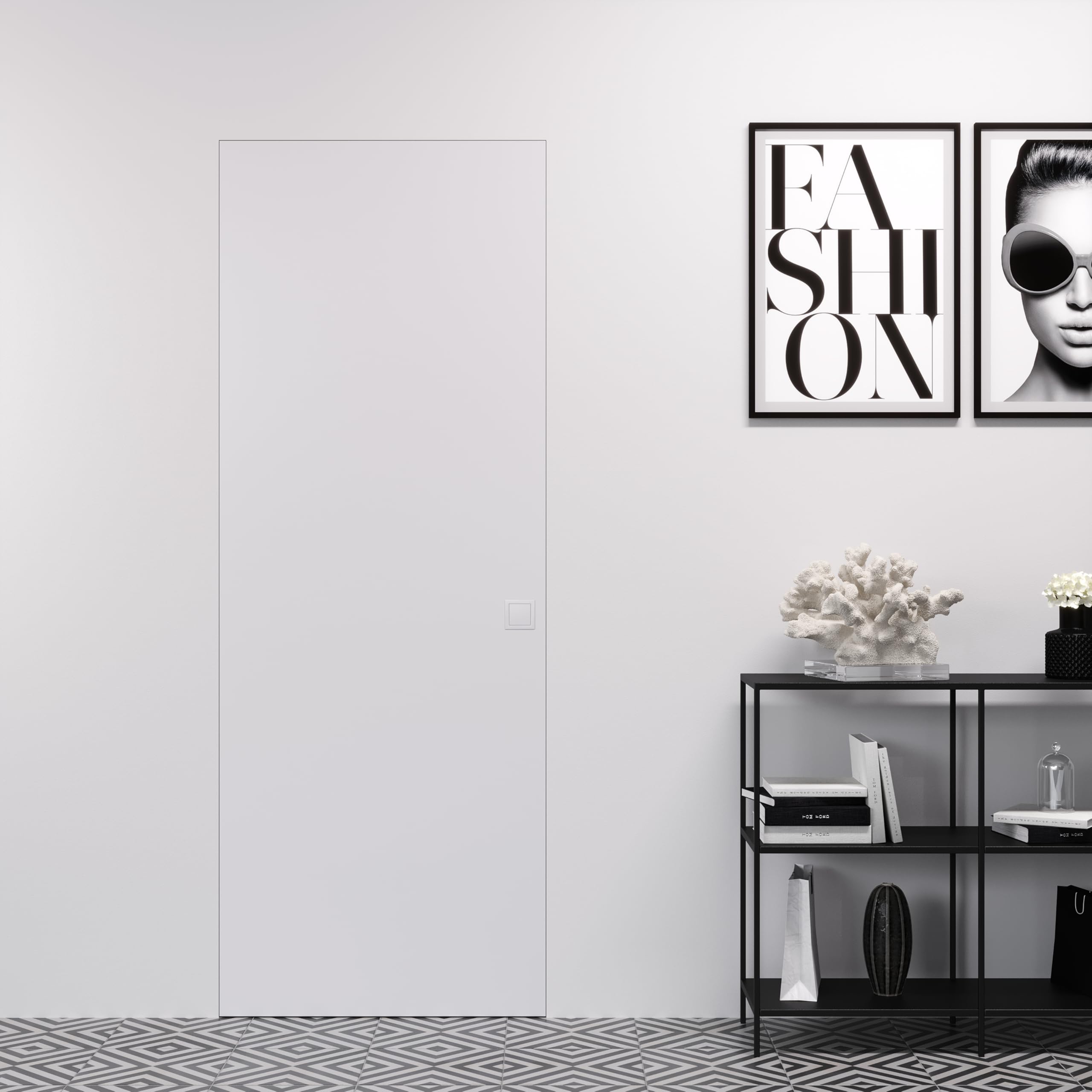Porte Italiane, Porta Bianca Filo Muro Easy Wall Moderna con Serratura Magnetica Invisible Lock, Installazione Semplice su Muratura o Cartongesso Porta Raso Muro Easywall 70x210 spingi dx - tira sx