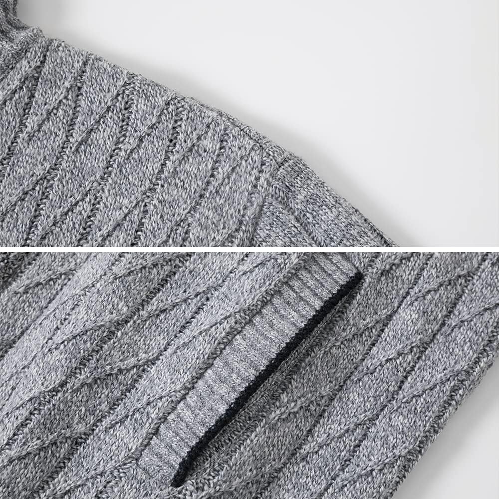 Msmsse Mens Cardigan Sweaters Full Zip Up Stand Collar Casual Knitted Sweater with 2 Front Pockets - Image 6