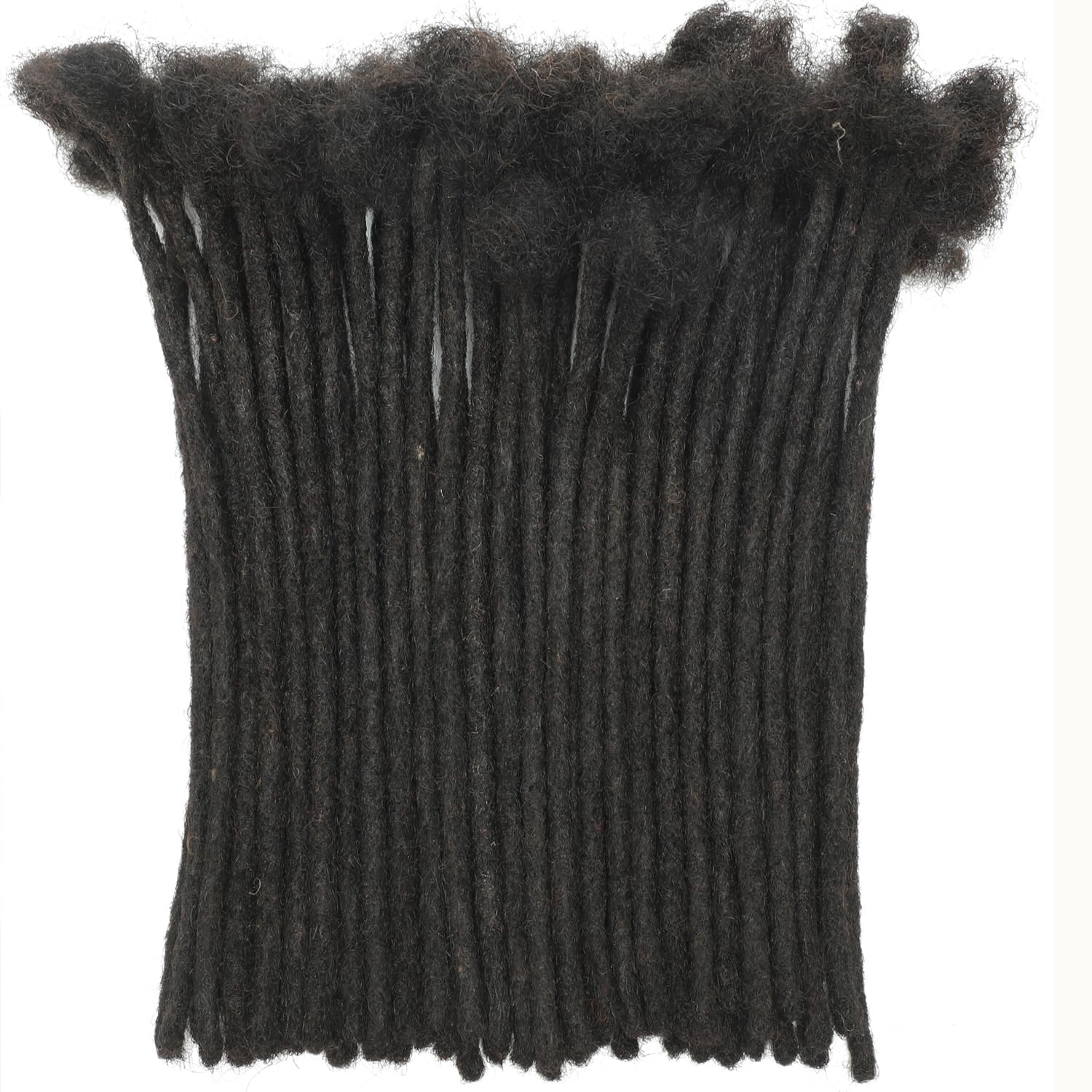 FALEMEI 1/4" Thick Human Hair Extensions 10 Strands Human Hair for Women Men Can Be Dyed Bleached (1/4" 1B(Natural Black)