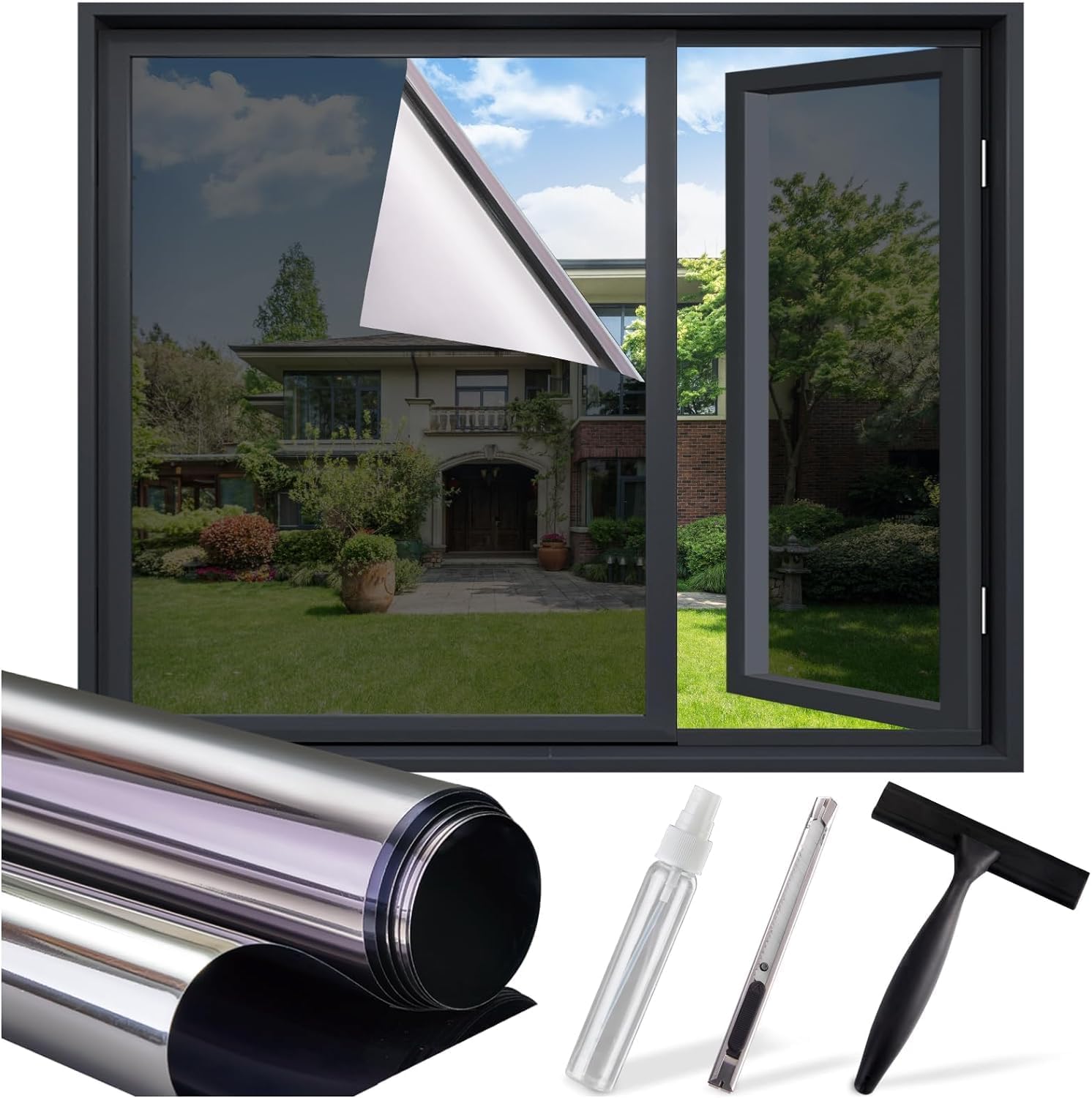 Lifetree Fensterfolie Blickdicht Sichtschutzfolie Fenster Blumen 75x300cm | Milchglasfolie Selbsthaftende, Sonnenschutz Anti-UV Dekofolie, Statische Ohne Klebstoff Für Badezimmer Schlafzimmer Küche