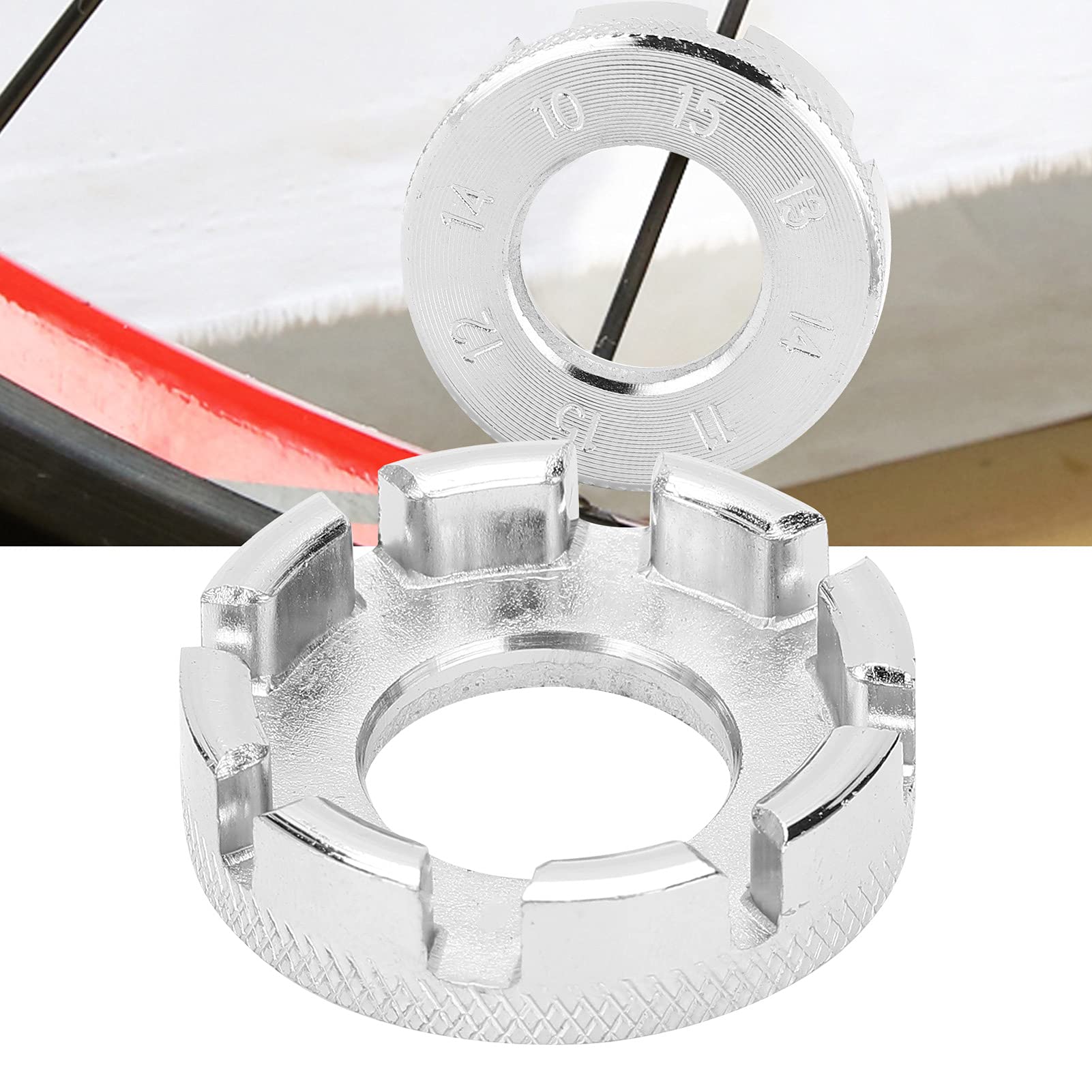 Argent - Clé à rayons 8 voies, outil pour rayons de vélo