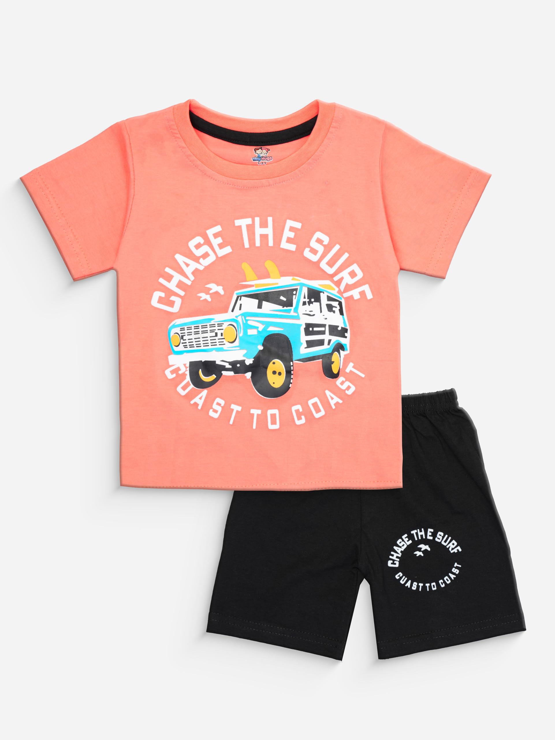 BURBN Boys cotton tshirt and pant set(Multicolor3)(12-18 Months) 3
