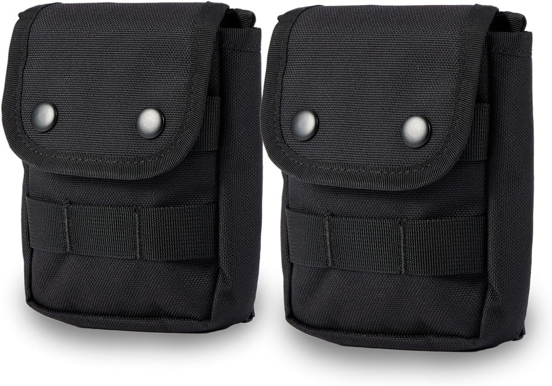 Black Tactical Molle EDC Pouch - Admin Pouch with Molle Attachments for Backpacks