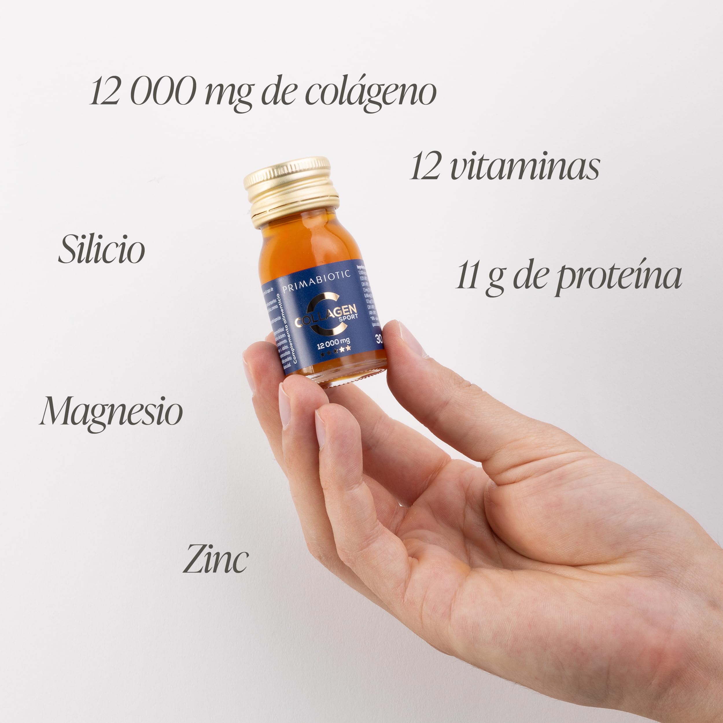 Primabiotic Collagen Sport 12 000 mg | Colágeno Bebible Alto en Proteínas para Personas Activas | 30 Botellitas de 30 ml (900 ml) | Apoyo para Articulaciones, Músculos y Recuperación | Sabor Piña