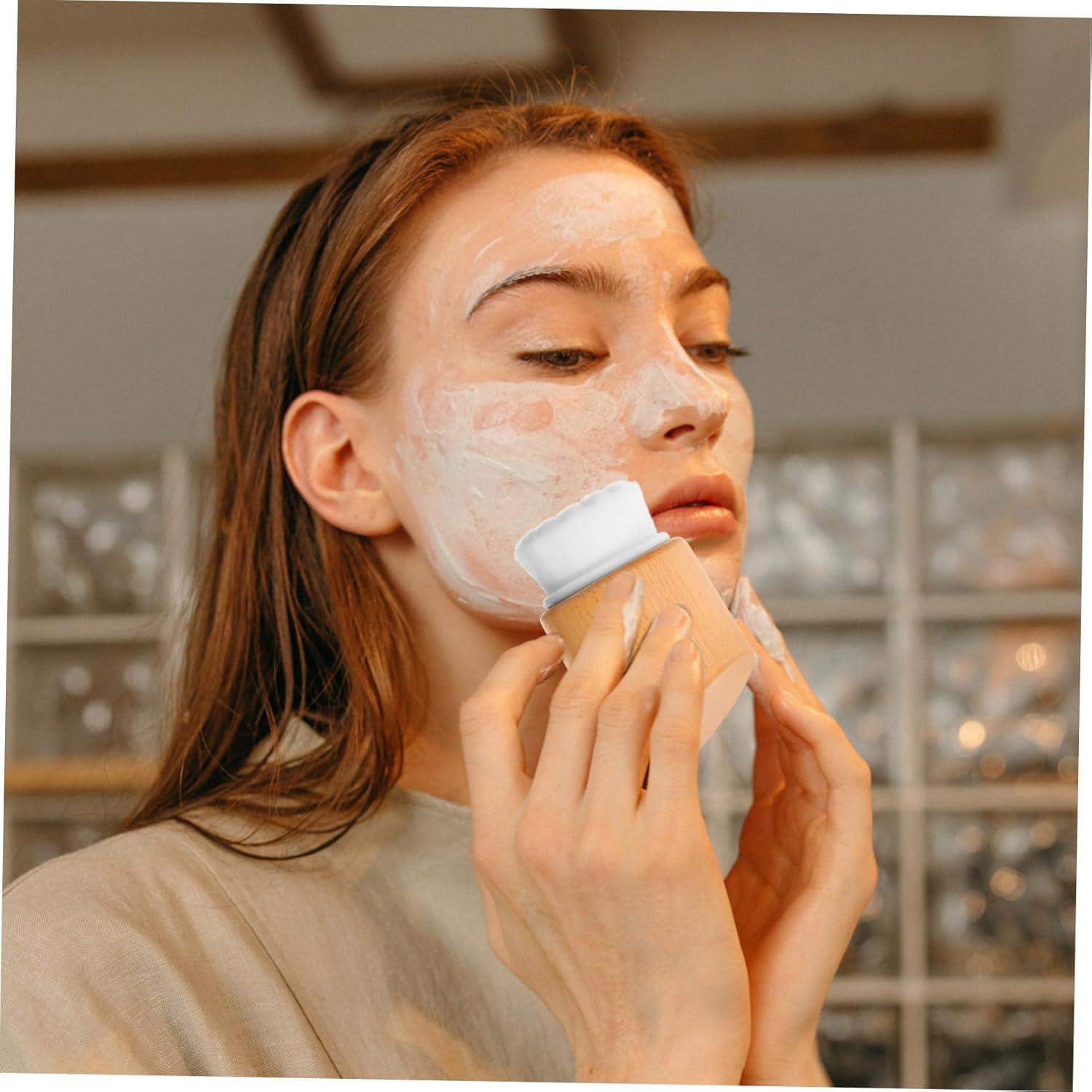 BESTYASH Facial Cleansing Brush Soft Bristles Face Scrubber Portable Skin Care Tool for Men Women