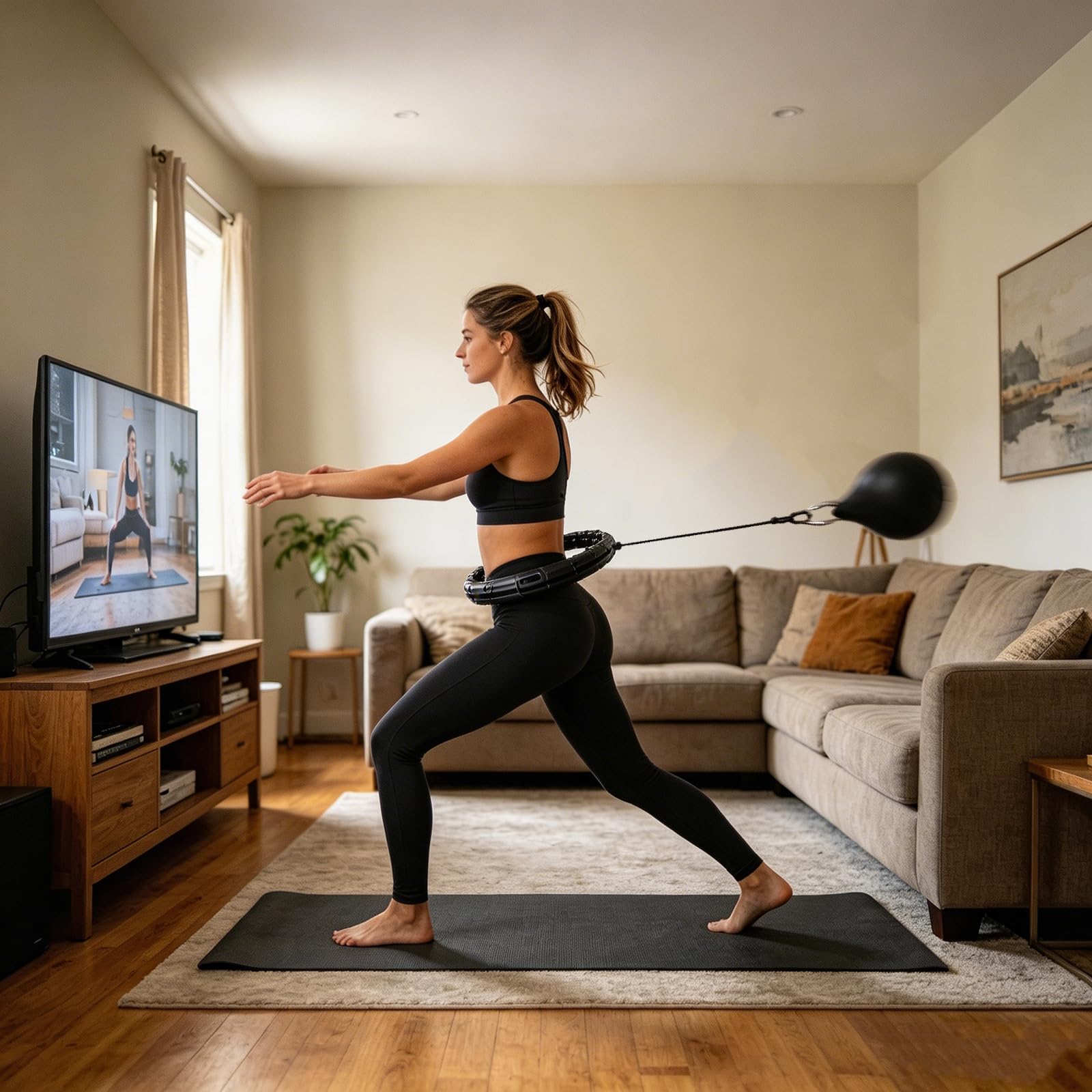 OurStarry Aro de entrenamiento con peso de 34 nudos, talla grande, anillo de ejercicio inteligente para la cintura para adultos para pérdida de peso