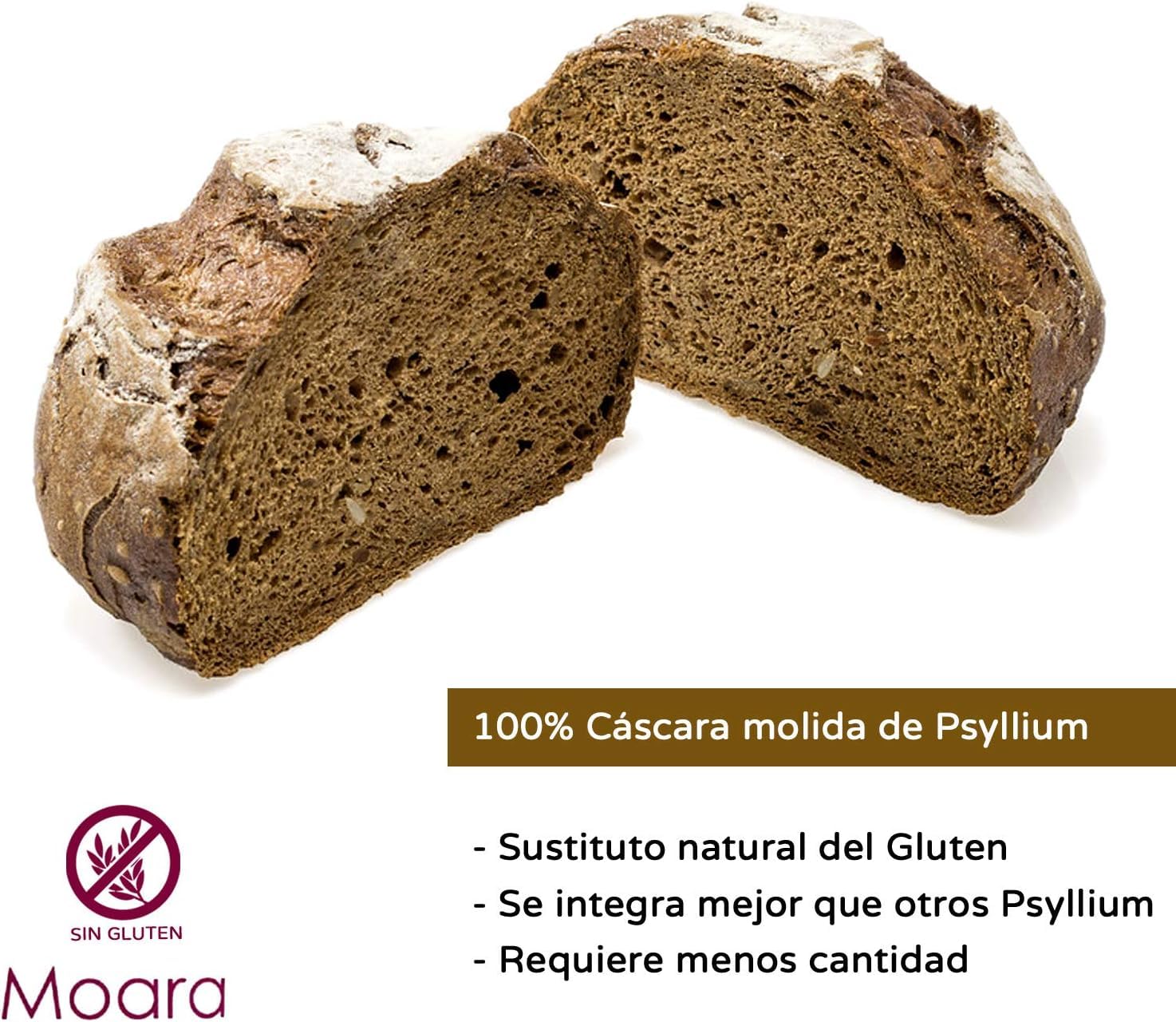 Cascara molida de Psilio rubio polvo 99% Pureza - Fibra plantago ovata molido - Psyllium husk fibre powder 200g - Producto natural sin aditivos - Ideal para hacer pan sin gluten