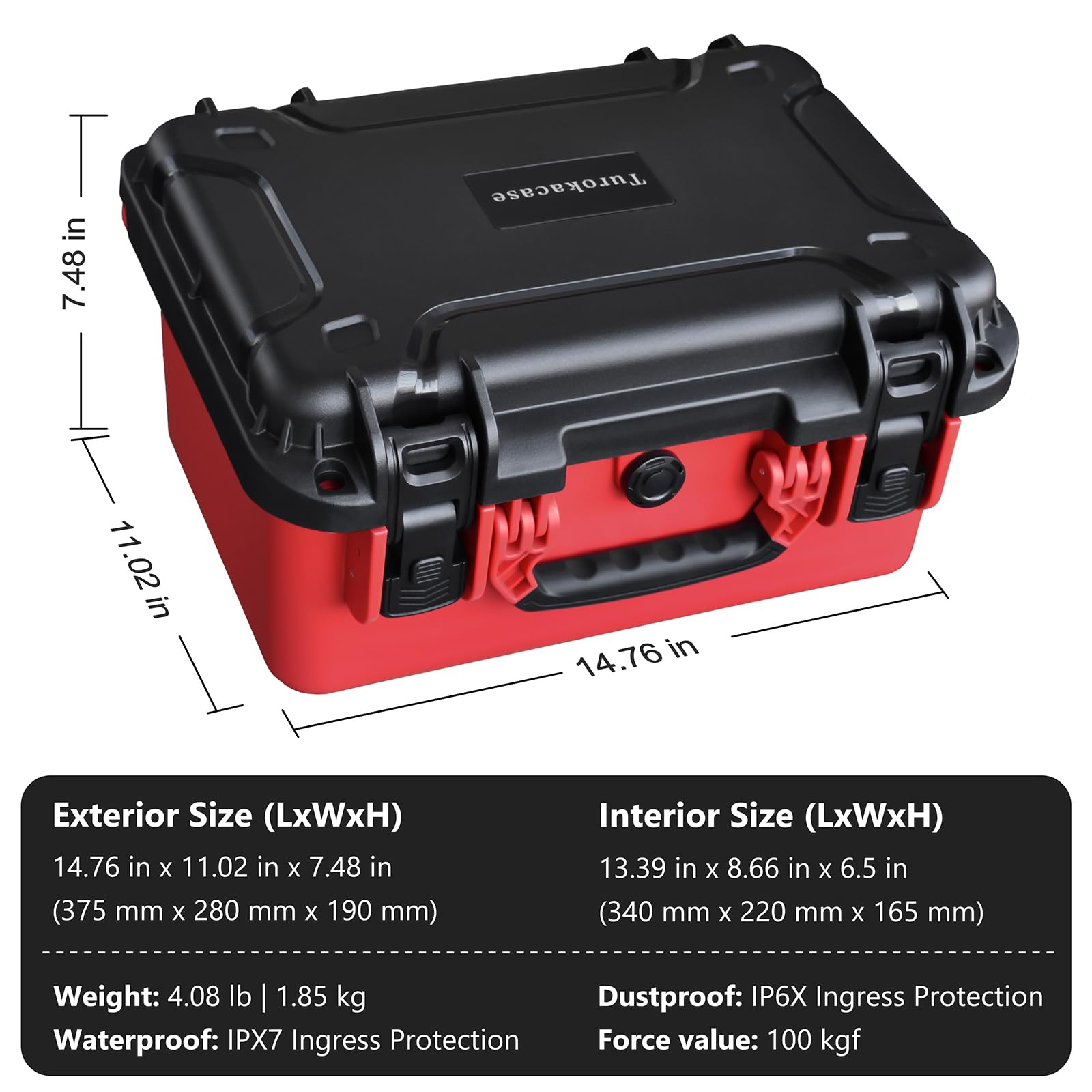 Custodia per Milwaukee M12 2475-20 Compact Inflator – Custodia Rigida Impermeabile per Pompa ad Aria con Schiuma Antiurto, Adatta per Utensili, batterie e Caricabatterie, Custodia Antipolvere