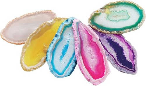 Miniatura 4 de Rockcloud 10 Pcs Agate Light Table Slices Healing Crystals Geode Stones, Set of 2 Agate Slices Butterfly Decorative Ornament Butterfly Stand