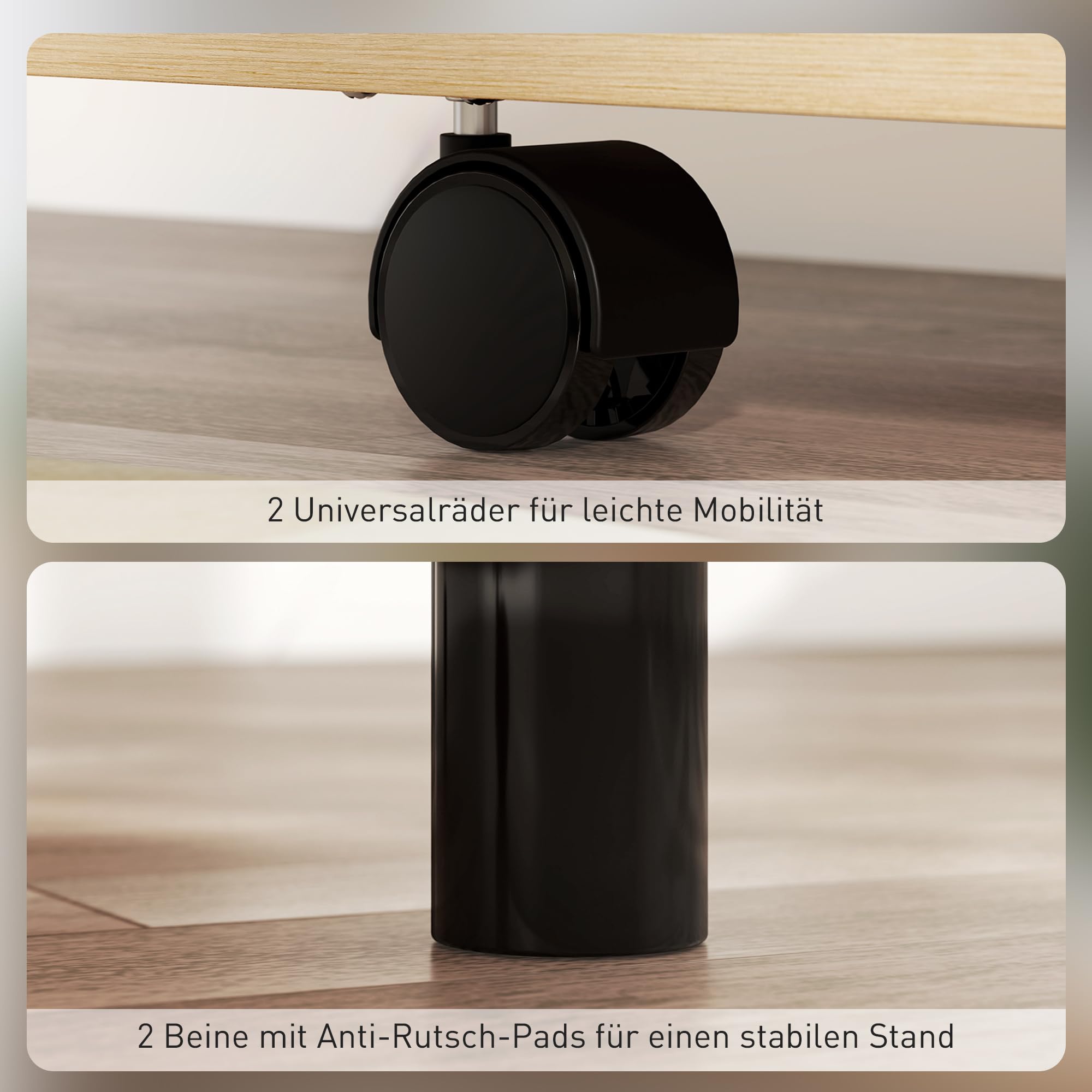 HOMCOM Rednerpult Podium mit Rädern, klappbaren Seitenflügeln, neigbarem Laptopständer, Podiumständer mit Schublade, Regal Stehpult für Kirche, Vortrag, Klassenzimmer Eiche 126 x 37 x 136 cm