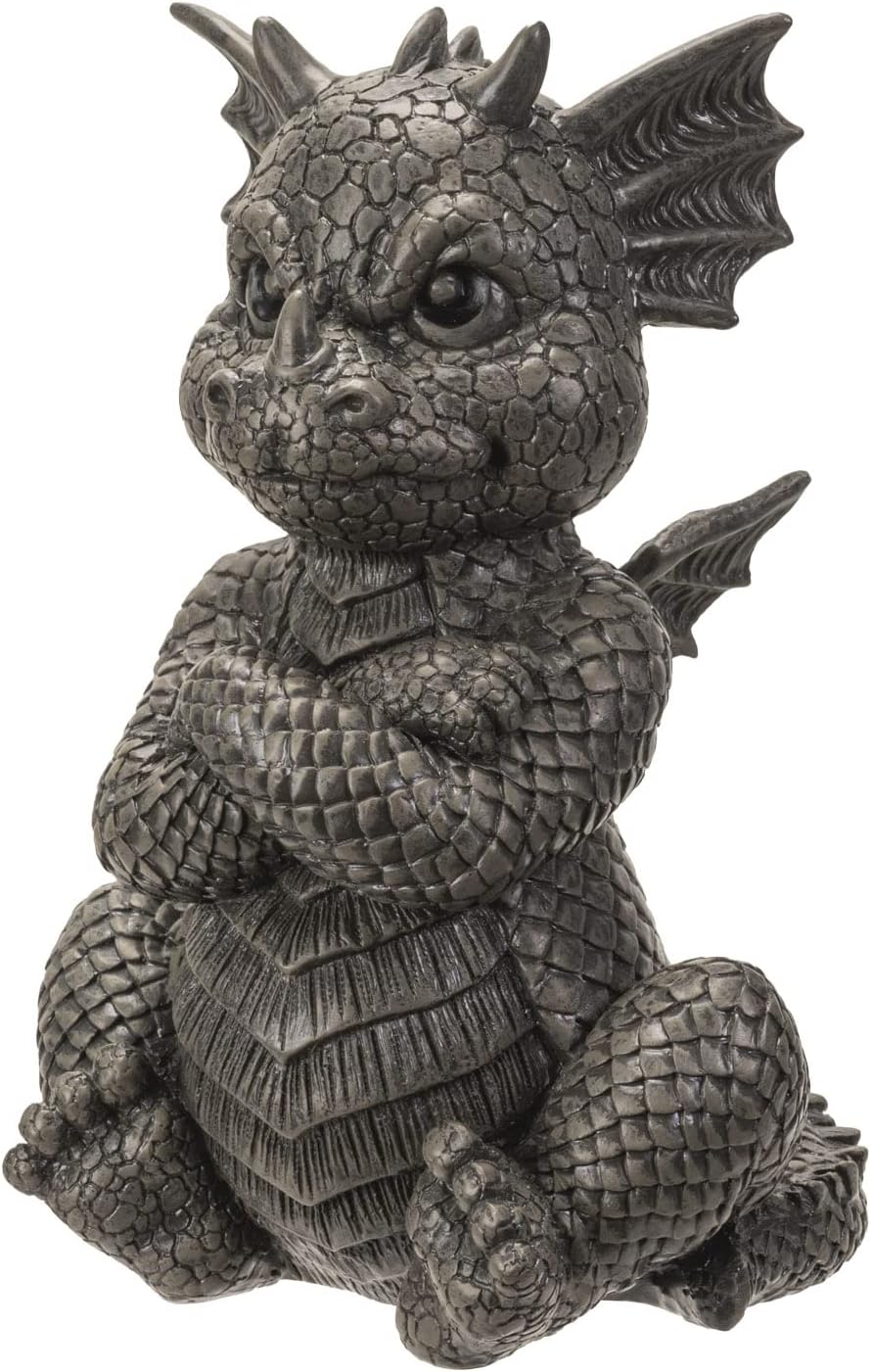 Pacific Giftware Garden Dragon Angry Outdoor Statue, 10.25-inch Height, Outdoor Decoration
