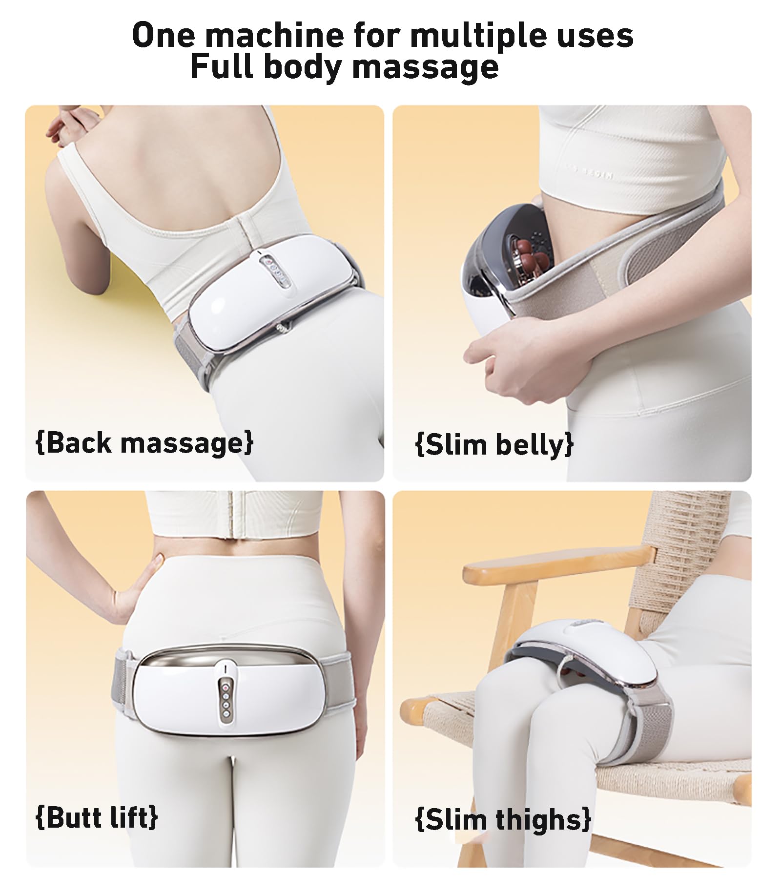 Bauchweggürtel mit elektrischer Bauchmassage, einstellbare Intensitäten, vergrößerte Massageplatte für Rückenentlastung und Körperabnehmen