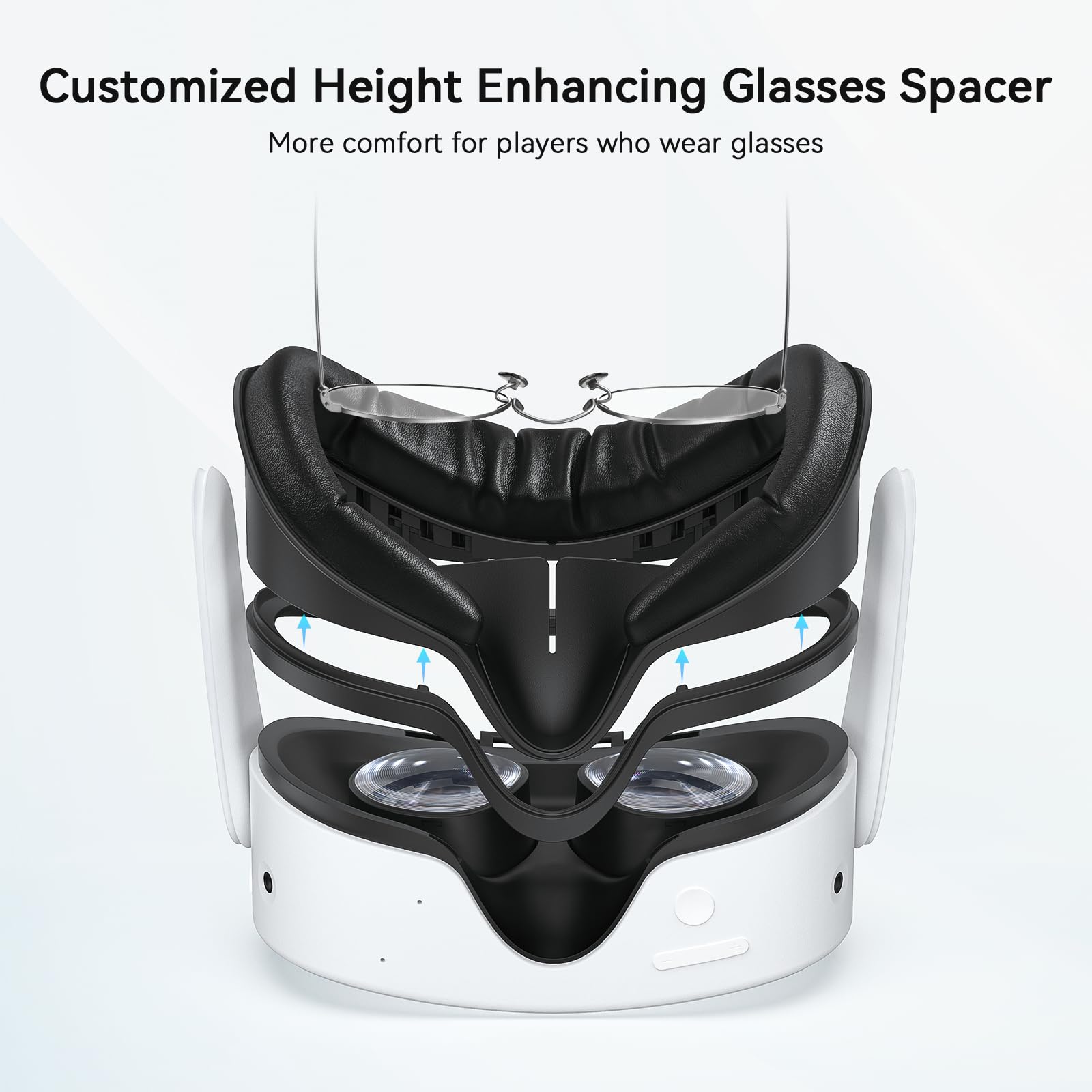 AMVR Facial Interface Face Pad Cover compatibile con Meta Quest 3S, cuscino facciale in PU e cotone traspirante Ice Silk