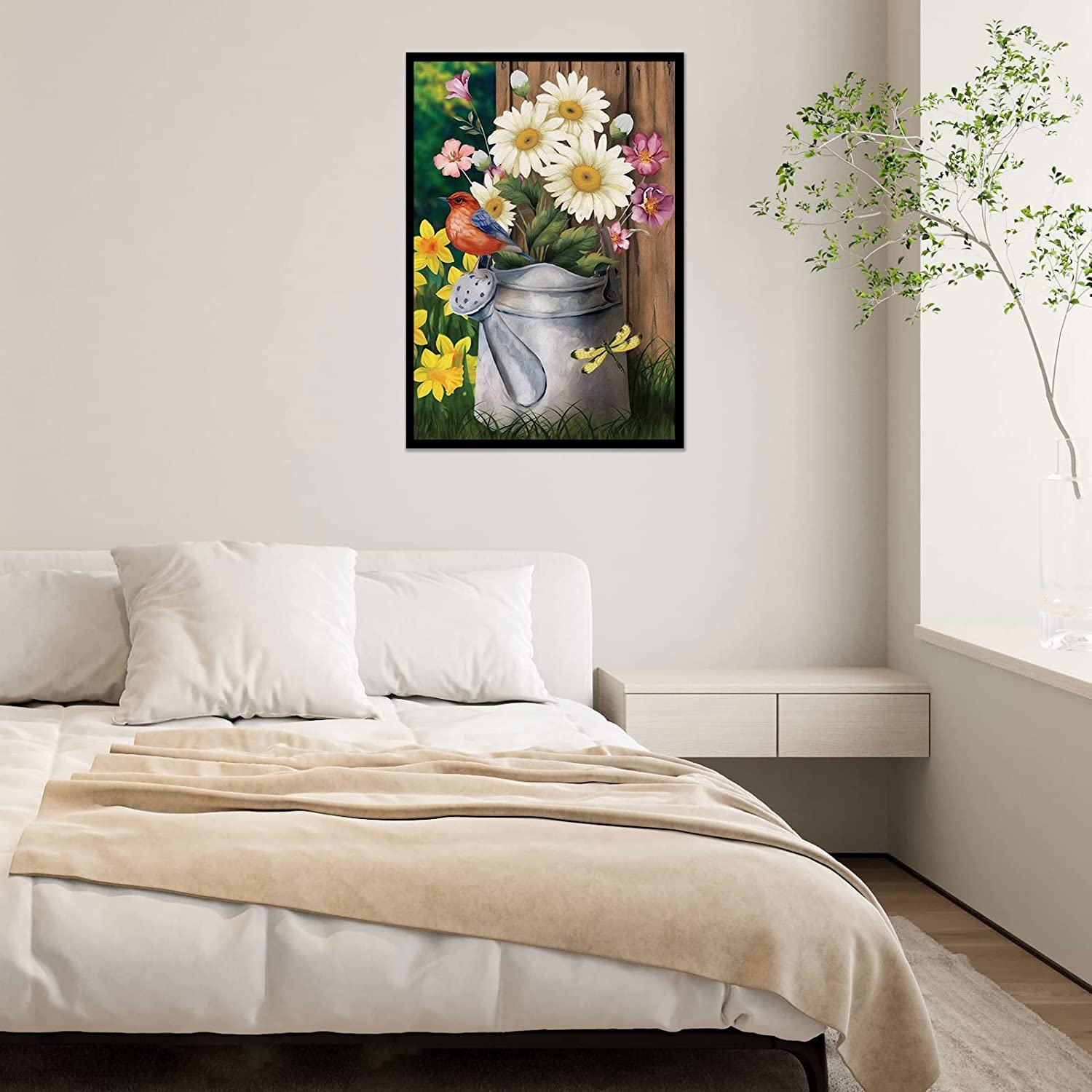 NAIMOER Diamond Painting Kit For Adults - Full Drill 5D Lemon Flower Design, 12x16 Inch DIY Art Decor