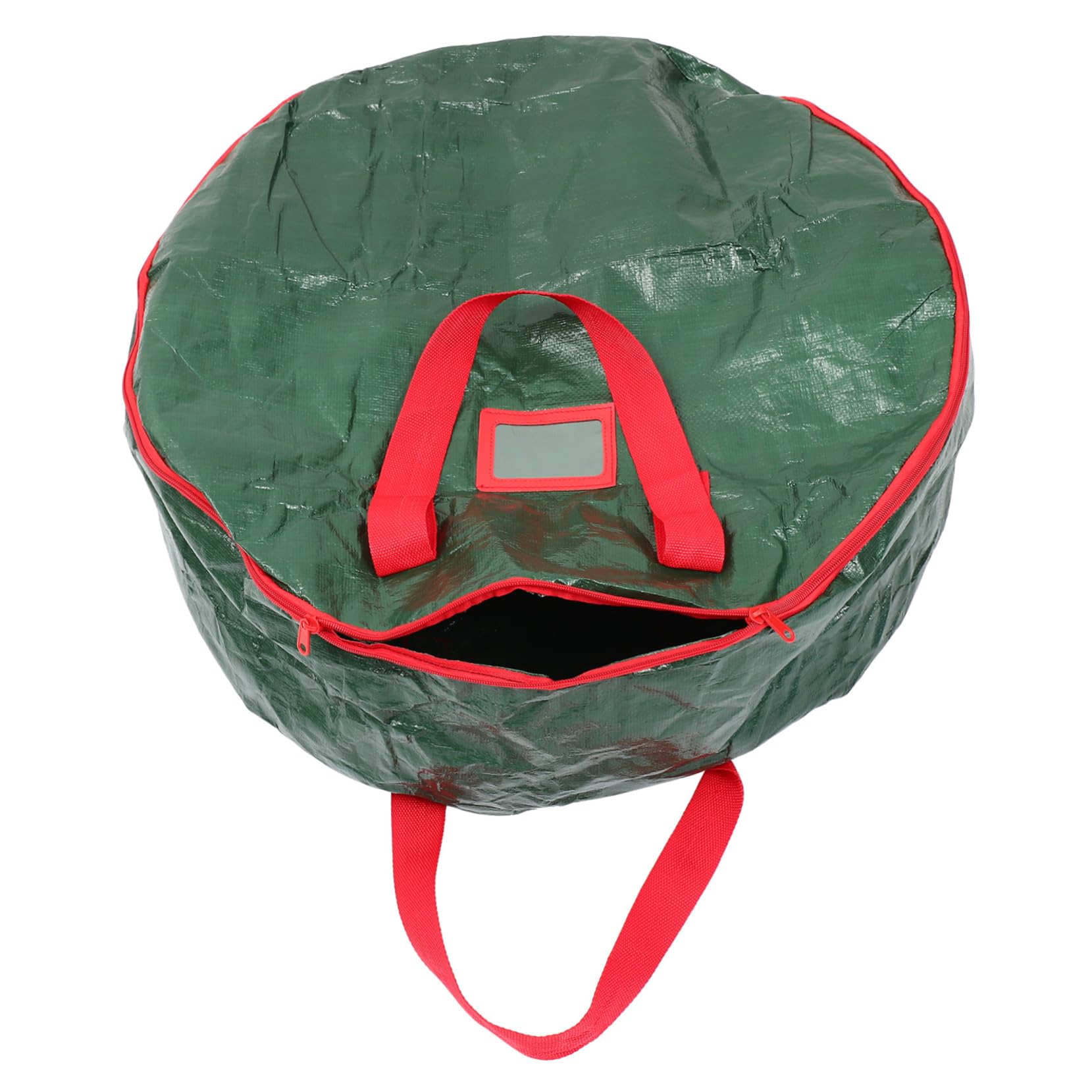 CONGARTENO 1pc Christmas Wreath Storage Bag Round Plastic Container for Holiday Decorations Pe Design for Festive Organization
