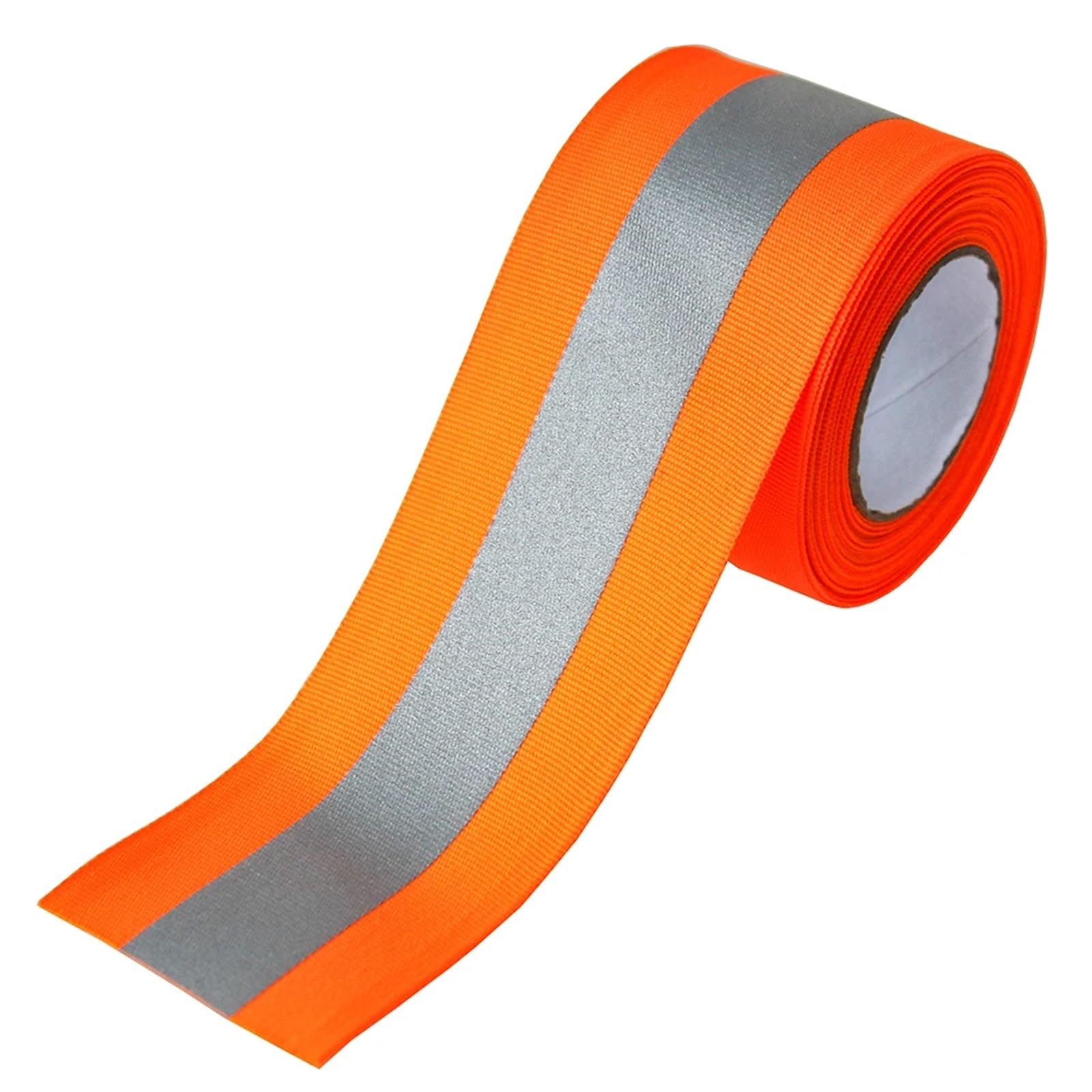 AMZBNEIDI High Visibility Reflective Fabric Tape, Reflective Sew On Fabric Tape Strips Multicolor 2m x 5cm x 2cm(Orange-2m)