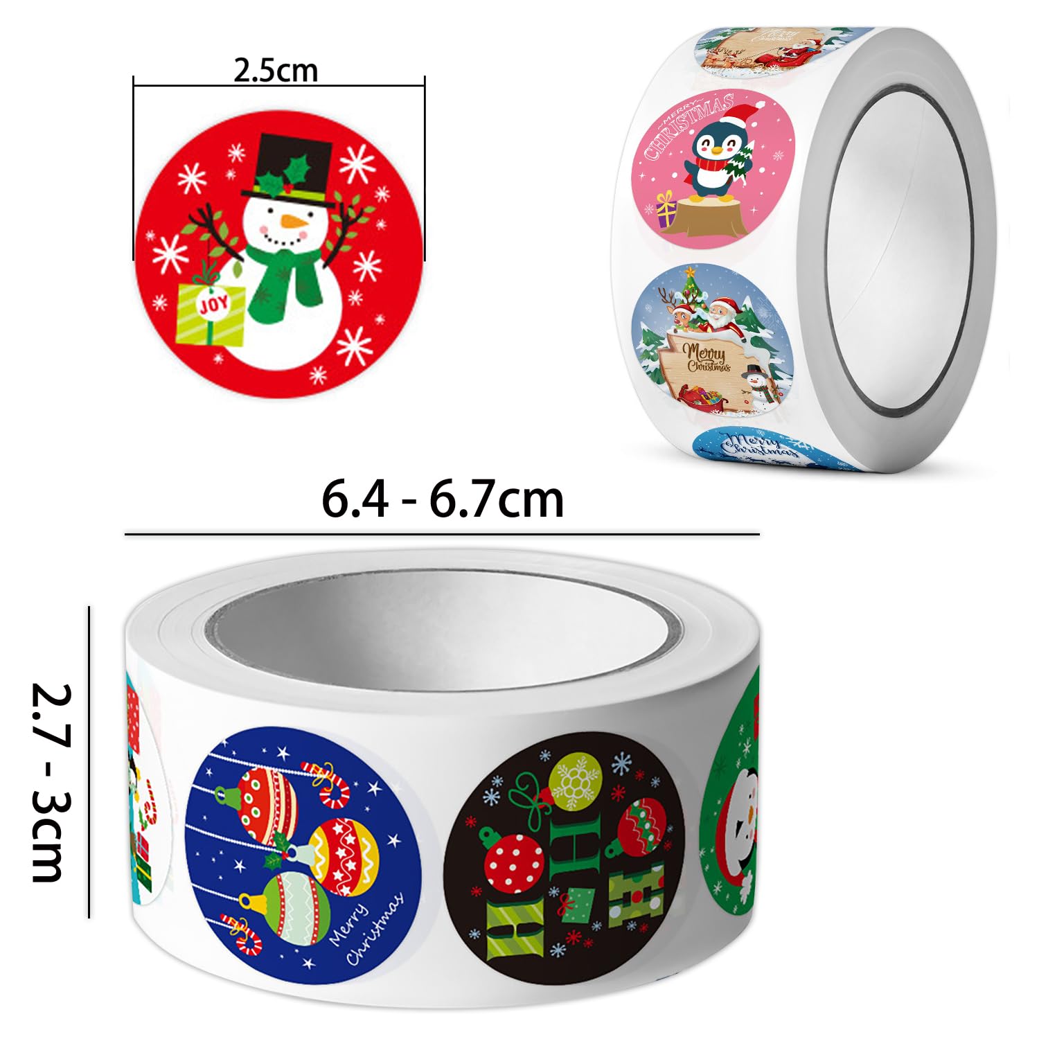 Amazon.co.jp: VANSHRAJ クリスマス ギフトシール ラウンド ラベル