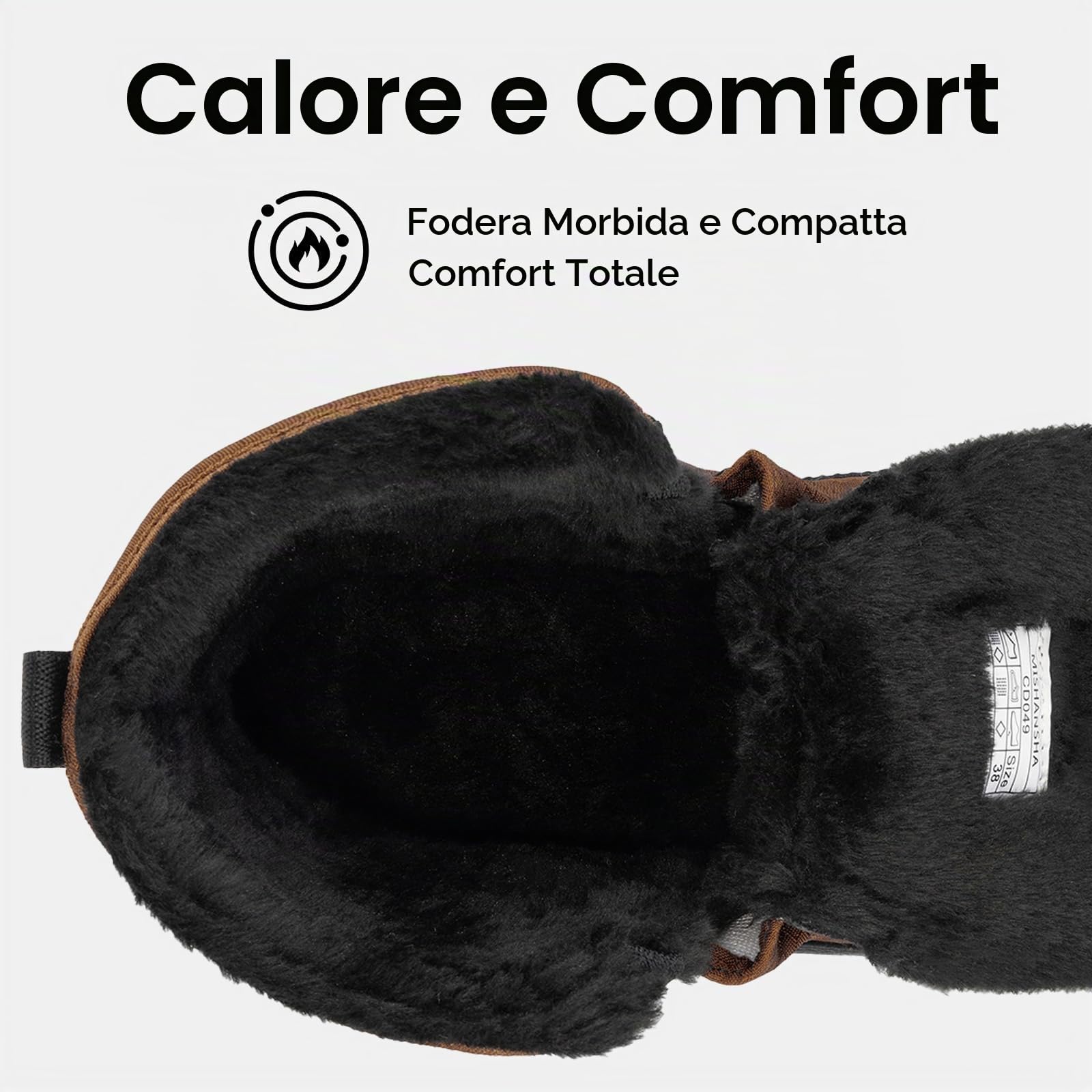 Mishansha Stivali da Neve Donna Fodera Calda Pelliccia Stivaletti Outdoor Trekking Antiscivolo Invernali Scarpe Marronescuro 41 EU