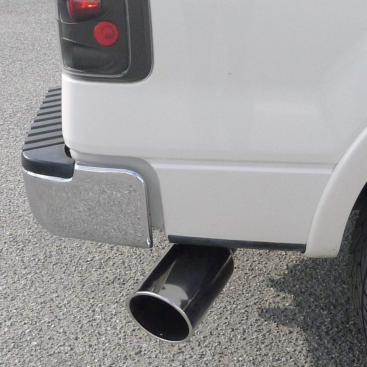 Fits Chrome Coated Rolled Edge Angle Diesel Exhaust Tip 4" Inlet 8" Outlet 15" Long