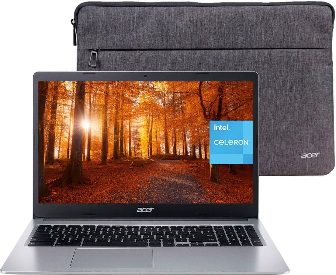 Acer 2024 Chromebook 315 Laptop, 15.6"" HD Display, Intel Celeron Dual-Core N4020 Processor, 4GB RAM, 64GB eMMC, ?Intel UHD Graphics, Wi-Fi, Bluetooth