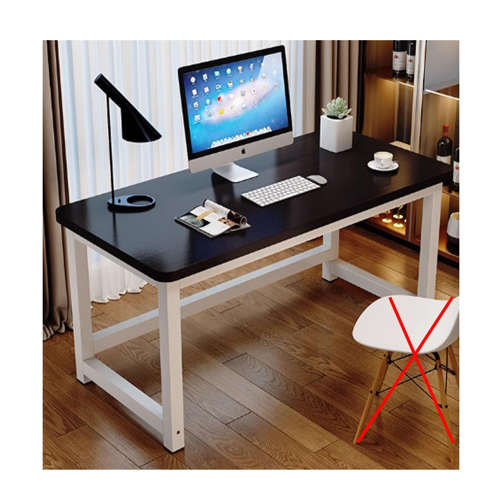 Bureau blanc de télétravail pour aménager un salon moderne