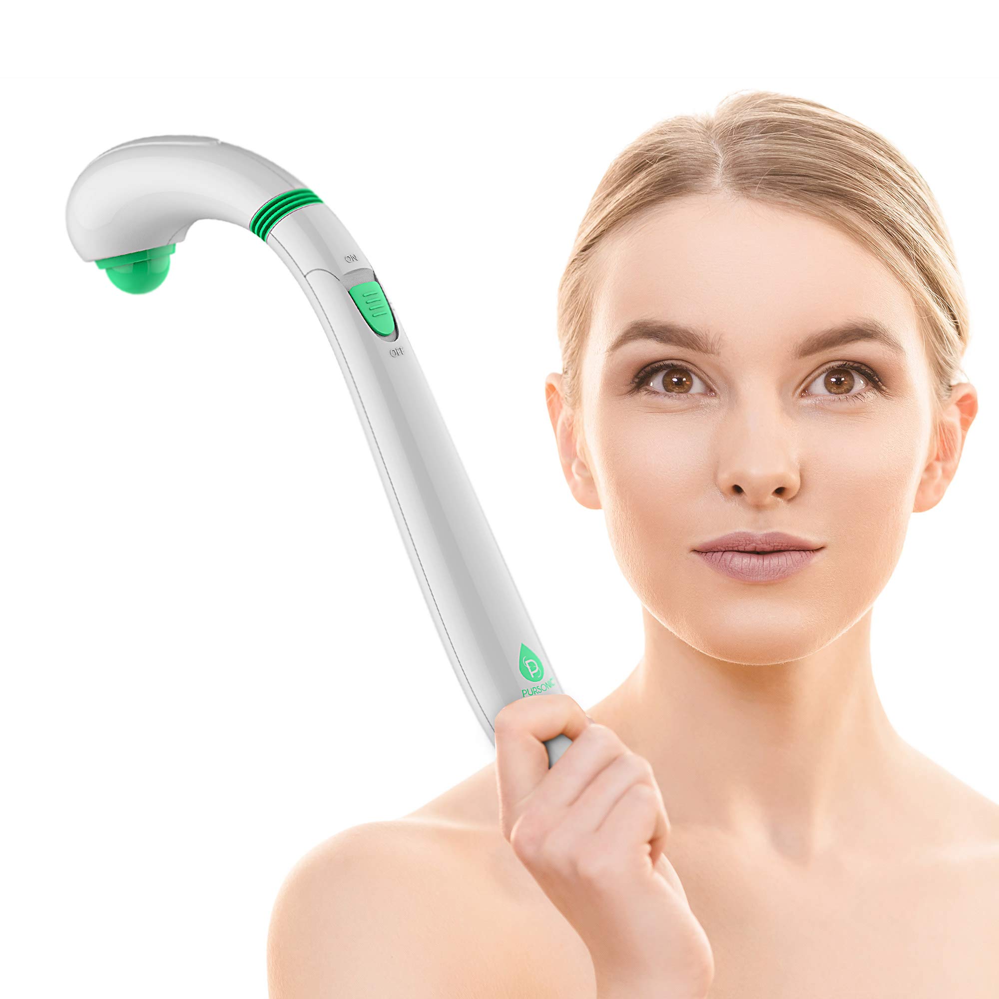 Pursonic Deep Tissue Massager Handheld for Muscles Deep Massager for Muscles Ergonomic Hand Held Model Cordless Portable Body
